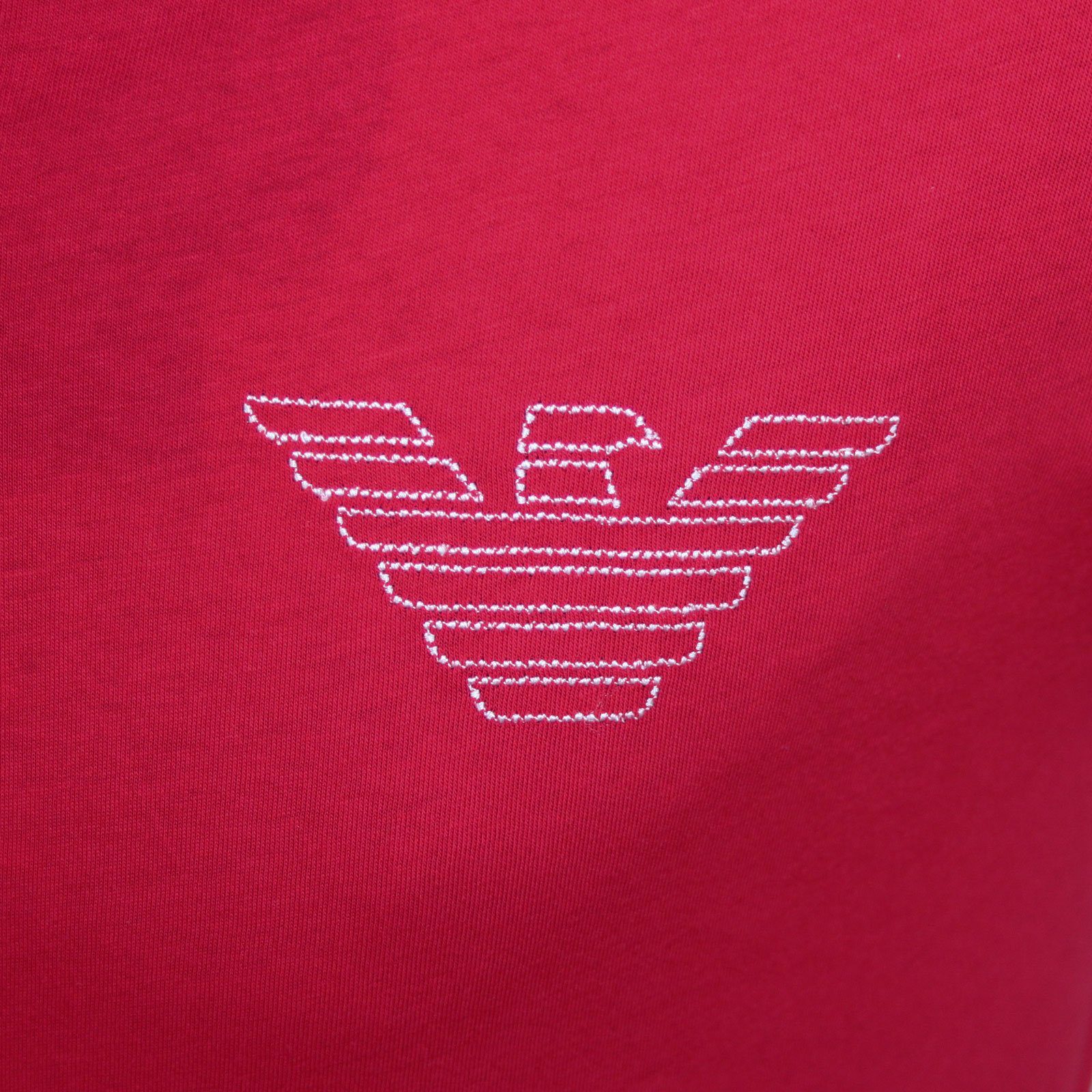 Emporio Armani Poloshirt Brust Crew rubino Neck auf großem 00173 mit der Logo Megalogo