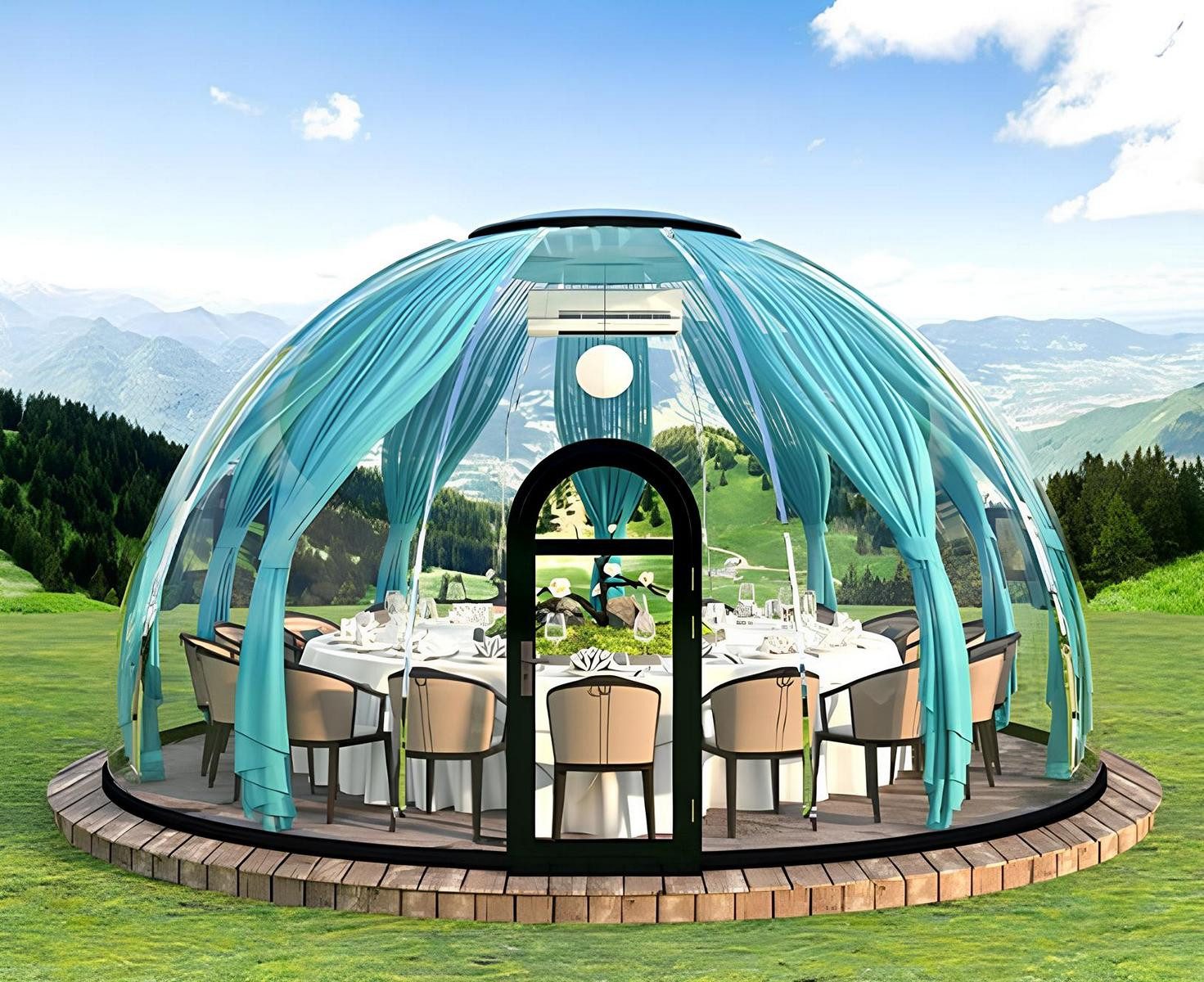 JVmoebel Pavillon Moderne Pavillon für 22–24 Personen – ideal für Outdoor-Events, Made in Europa
