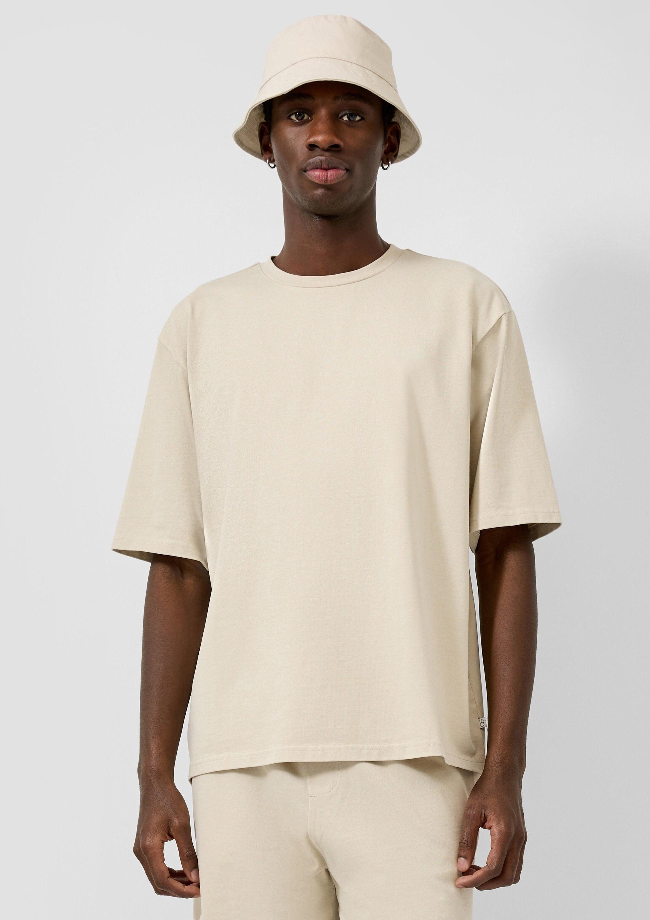 QS Kurzarmshirt T-Shirt Loose Fit T-Shirt aus Heavy Jersey