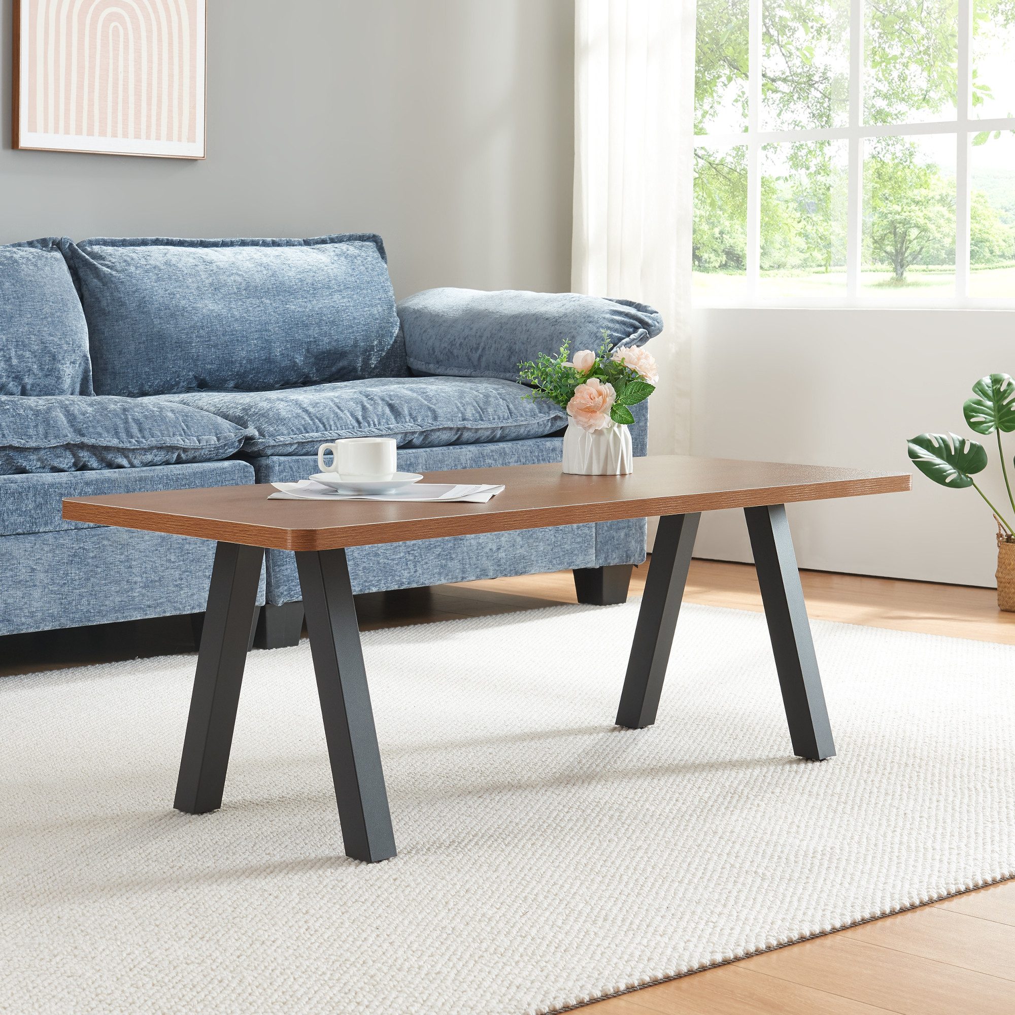 en.casa Tischgestell (2-St., 2er Set), »Mariager« Stahl 42 x 40 cm Schwarz