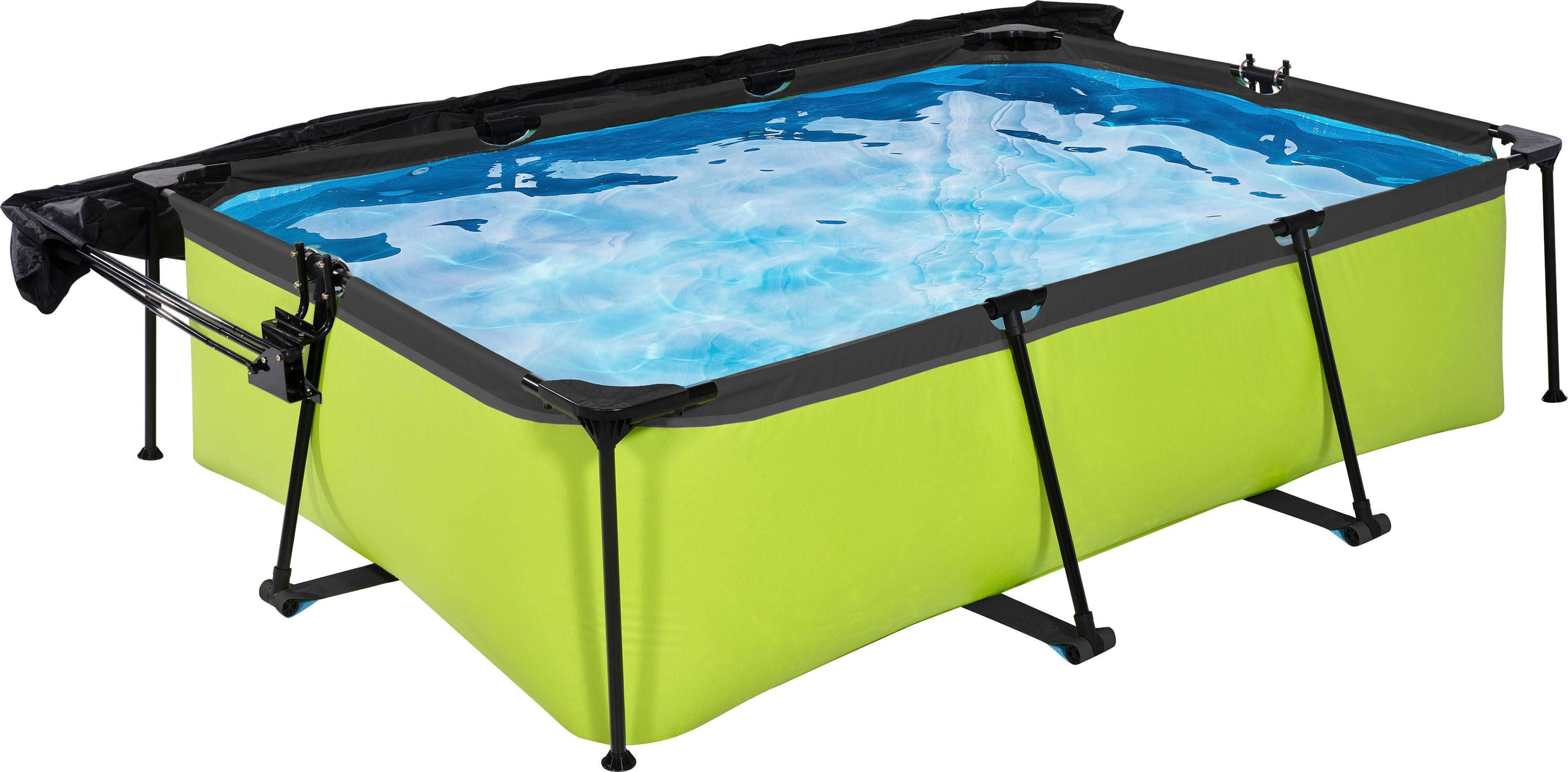 EXIT Framepool (Set, 3-tlg), BxLxH: 150x220x65 cm, mit Filterpumpe und Sonnensegel