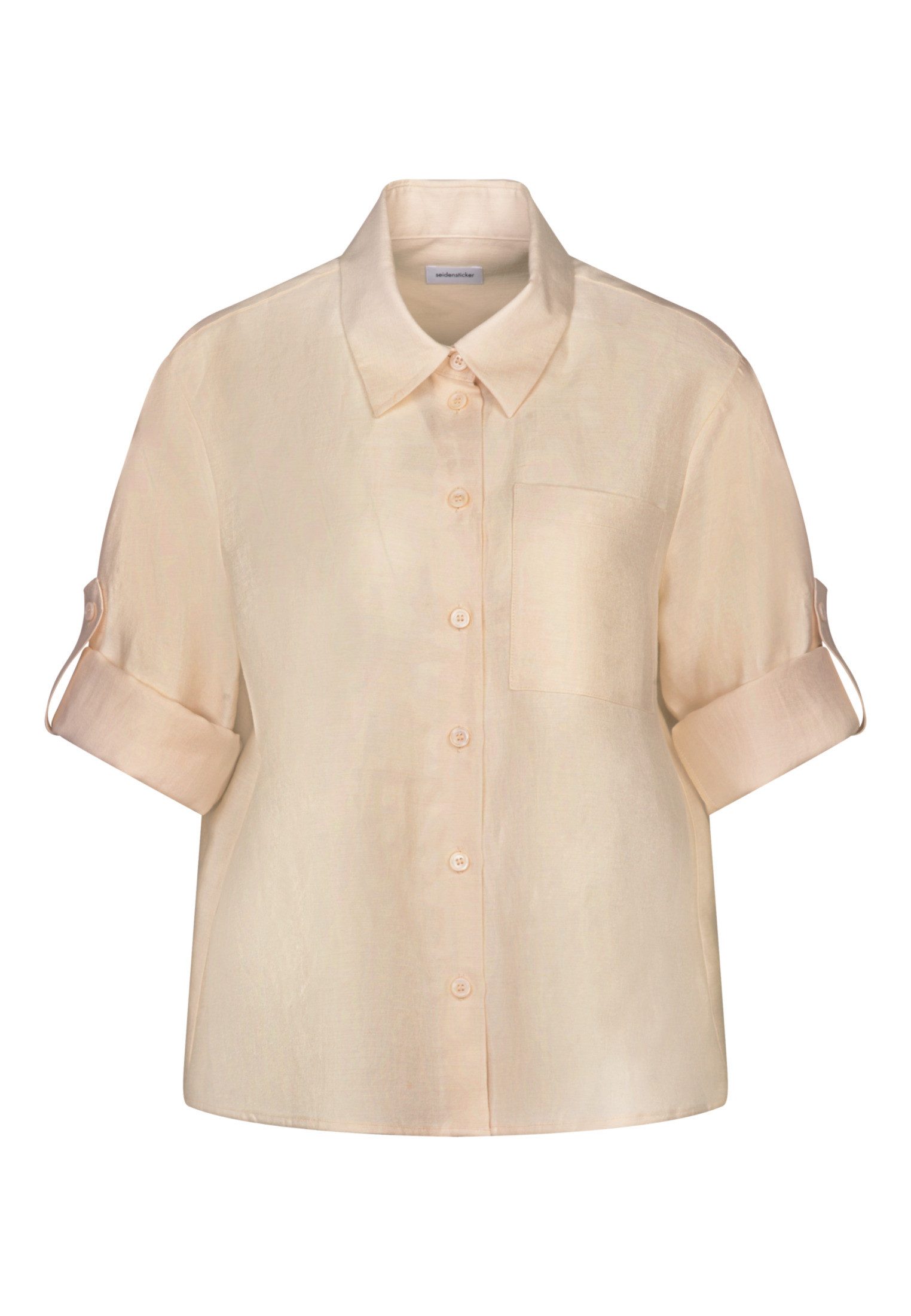 seidensticker Hemdbluse Schwarze Rose Langarm Kragen Uni