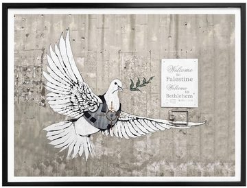 Wall-Art Poster Banksy Die Friedenstaube Graffiti, Graffiti (1 St), Poster ohne Bilderrahmen