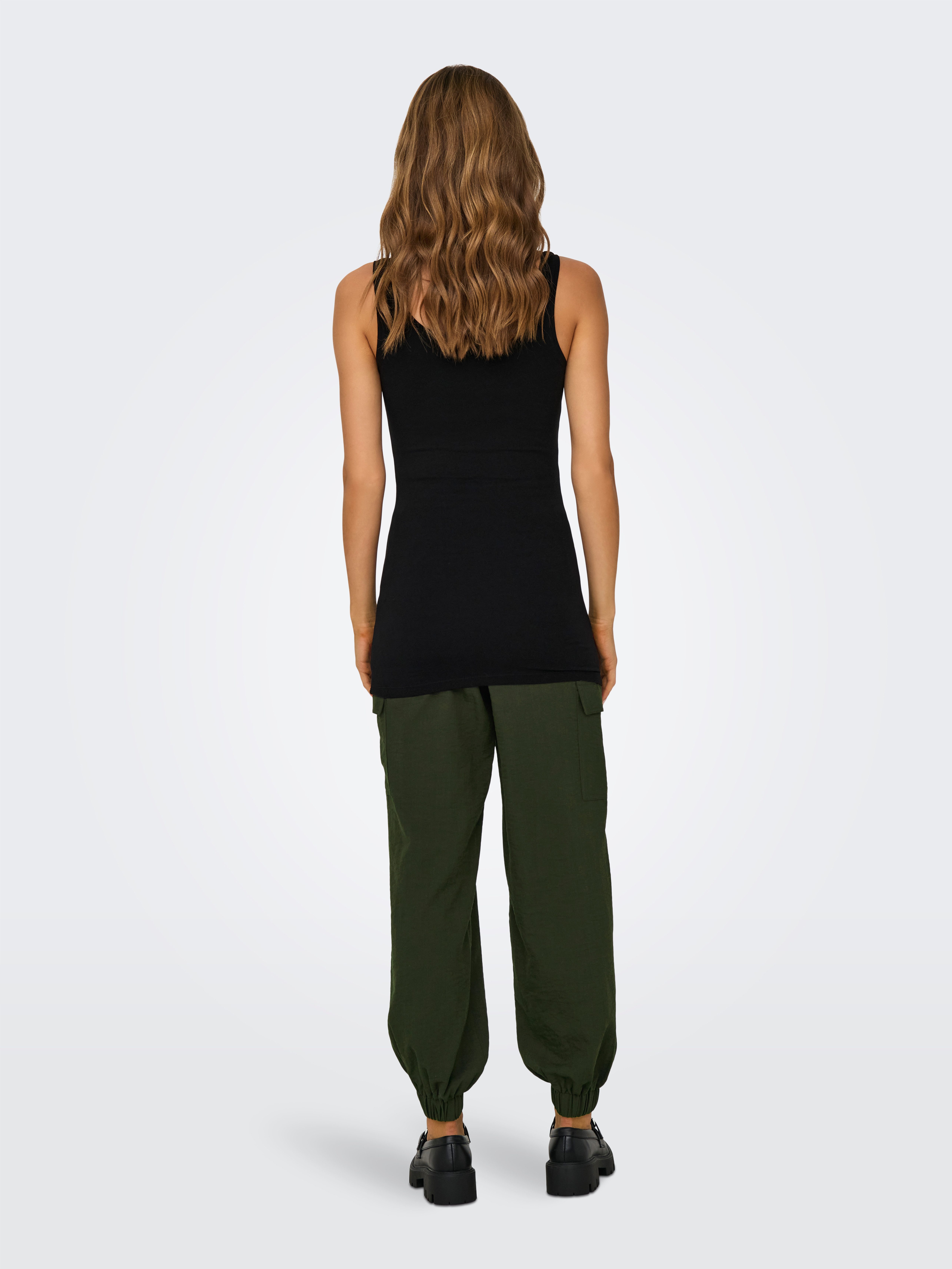 ONLY Tanktop ONLLIVE – Slim-Fit Tanktops mit Stretch für optimalen Sitz (Packung, 2-tlg., 2er-Pack) slim fit, casual, Jersey, Baumwollmischung, Rundhals