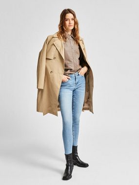 SELECTED FEMME Kurzmantel Eleganter Trench Coat Übergang Mantel SLFWEKA 4992 in Beige