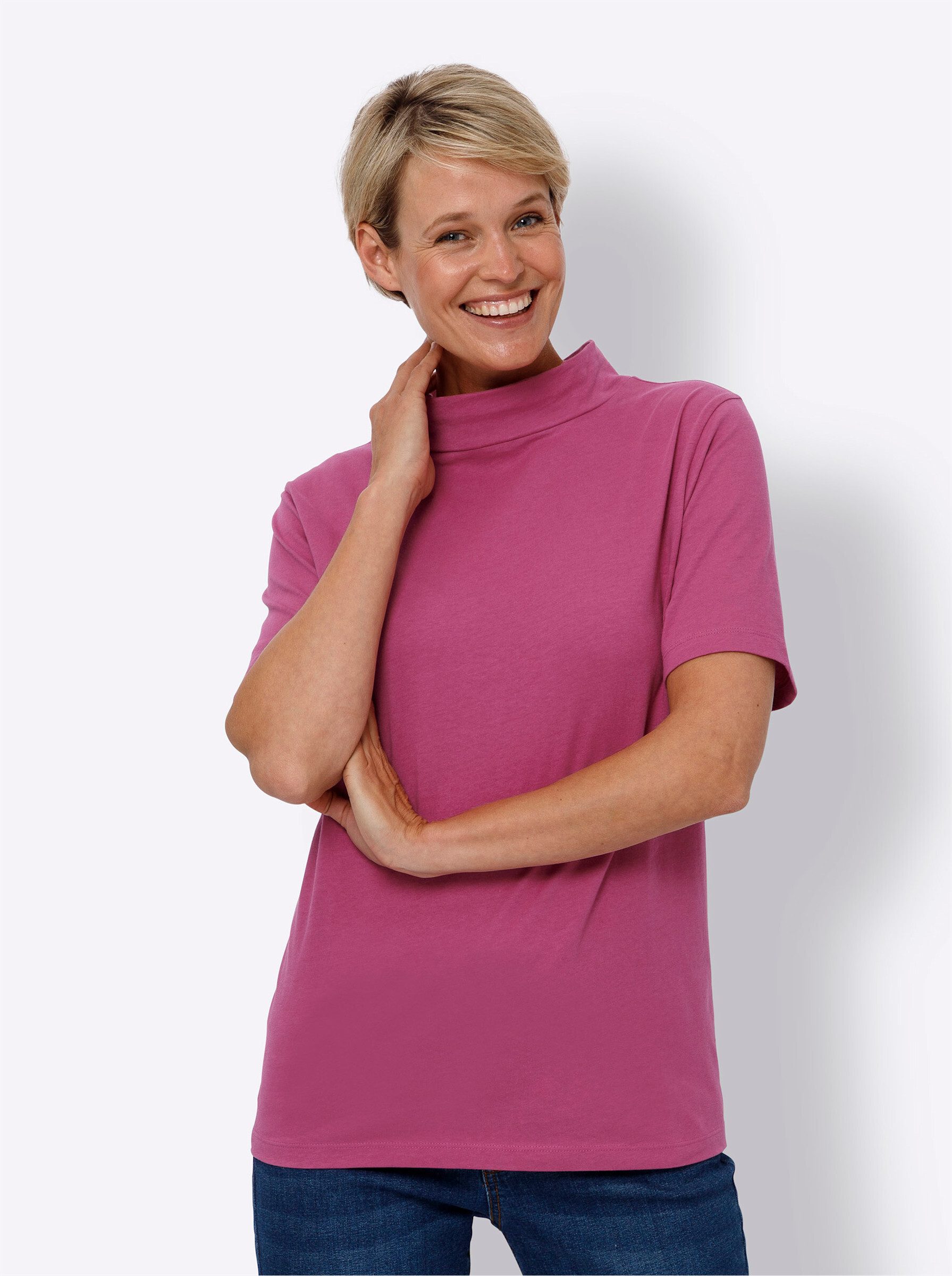 Classic Basics Stehkragenshirt "Kurzarm-Shirt", (1 tlg.) günstig online kaufen