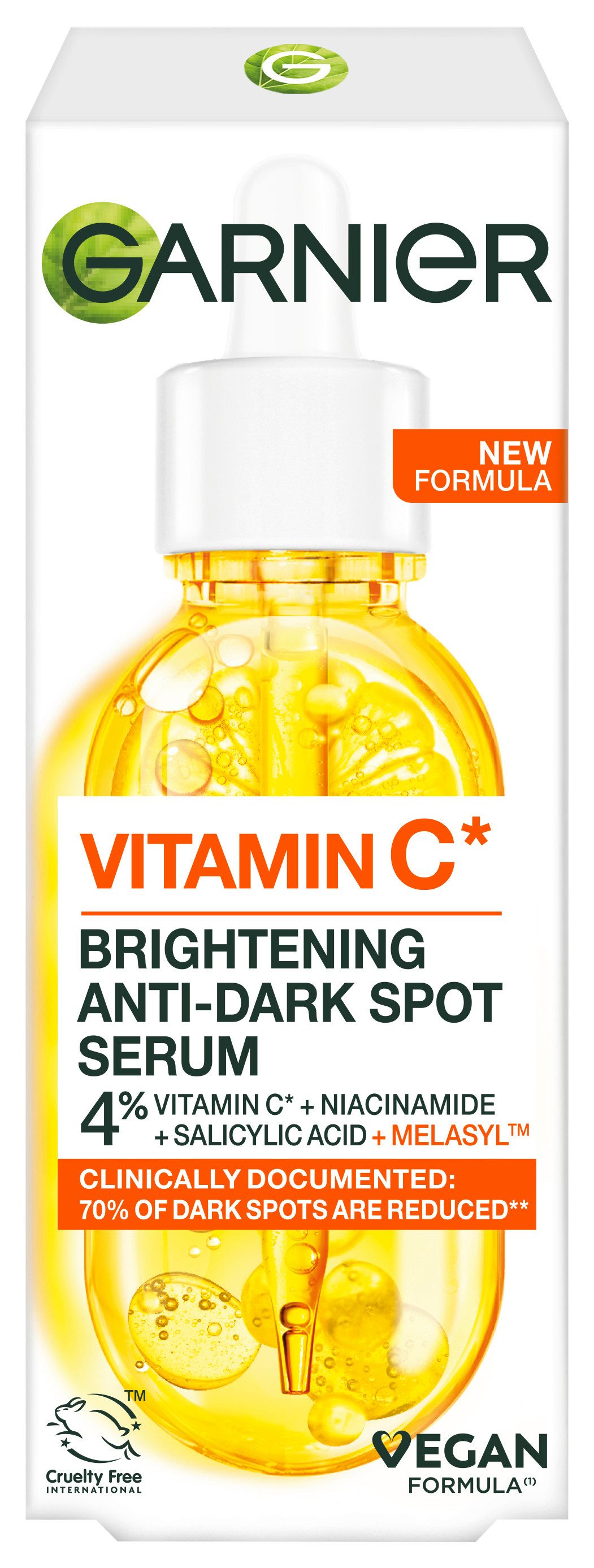 GARNIER Gesichtsserum SKIN ACTIVE VITAMIN C, wirkt Pigmentflecken entgegen, die Haut wird glatter