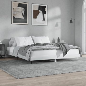 furnicato Bett Bettgestell Hochglanz-Weiß 200x200 cm Holzwerkstoff
