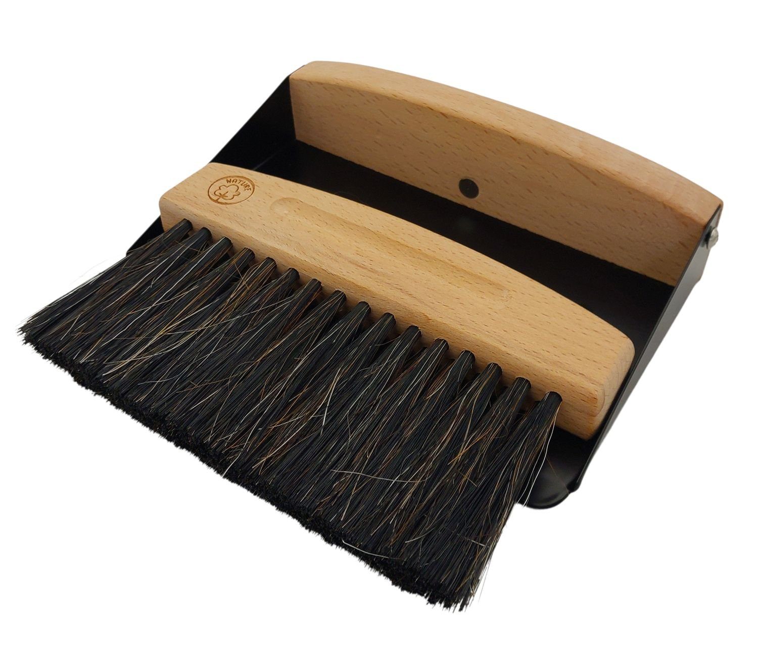 BURI Kehrgarnitur Tischkehrset Krümelbürste Natur Tischbesen mini Handfeger Besen magnet, Naturprodukt