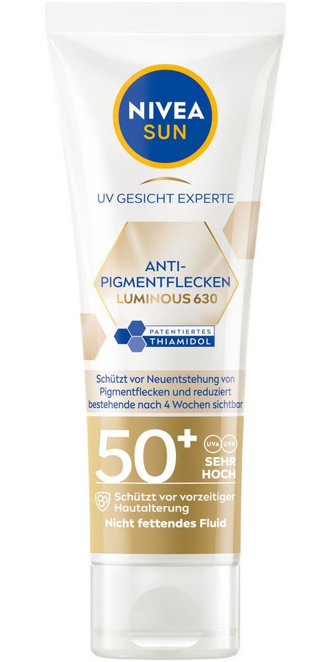 Nivea Sun Sonnenschutzpflege NIVEA SUN UV Gesicht Experte Anti-Pigmentflecken Sonnenschutz LSF 50+, mit Hyaluronsäure und Vitamin E, für alle Hauttypen geeignet