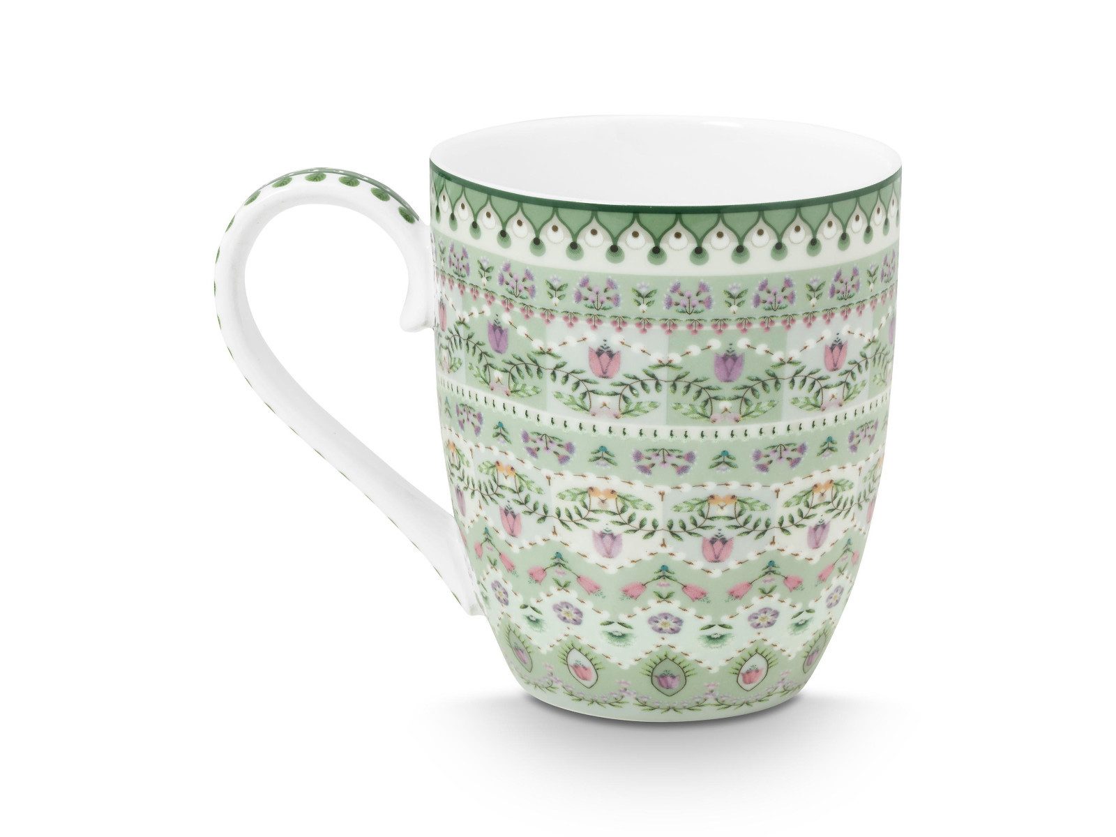 PiP Studio Becher Lily&Lotus Moon Delight Light Green Becher XL 450ml, Porzellan