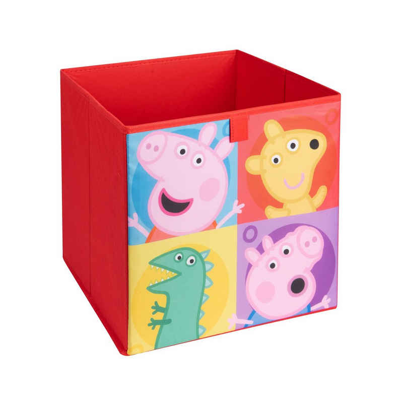 United Labels® Aufbewahrungsbox Peppa Wutz Aufbewahrungsbox Regal Rot 30 x 30 x 30 cm