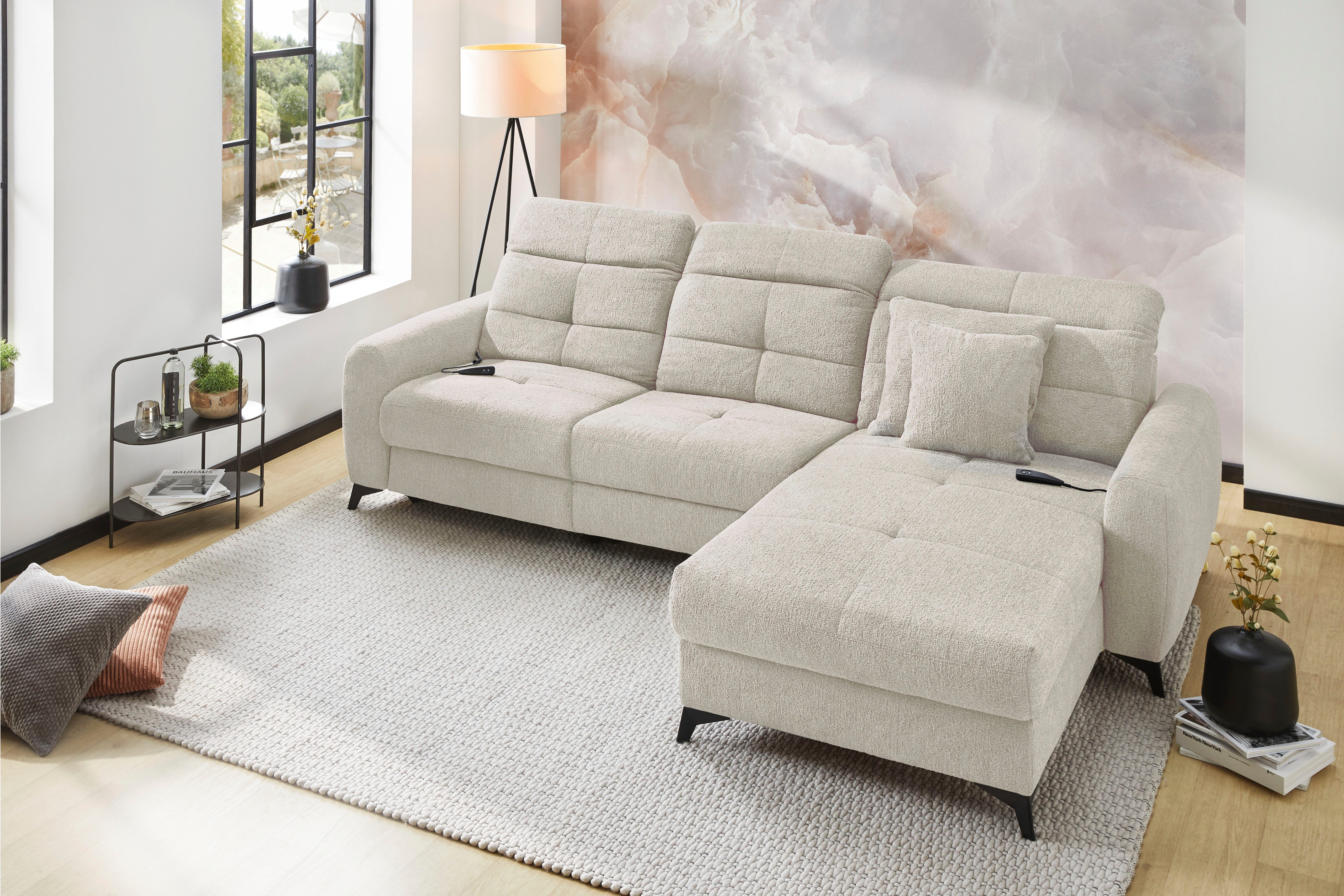 Jockenhöfer Gruppe Ecksofa Chillout L-Form, B: 288 cm, elektr. Relaxfunktion im Sitz und Ottomane, 140kg Belastbarkeit je Sitz, …