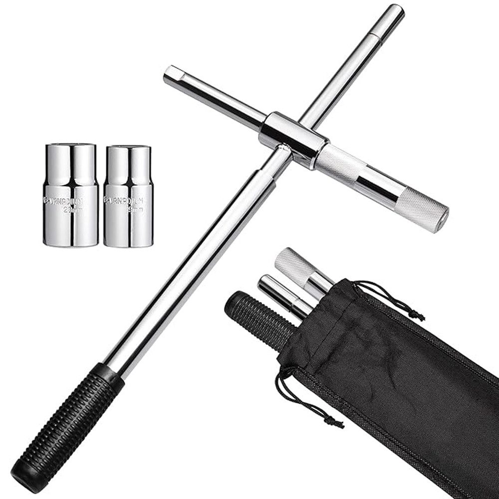TUWENA Radmutternschlüssel Teleskop Radmutternschlüssel mit 2 Standardbuchsen 17/19mm und 21/23mm