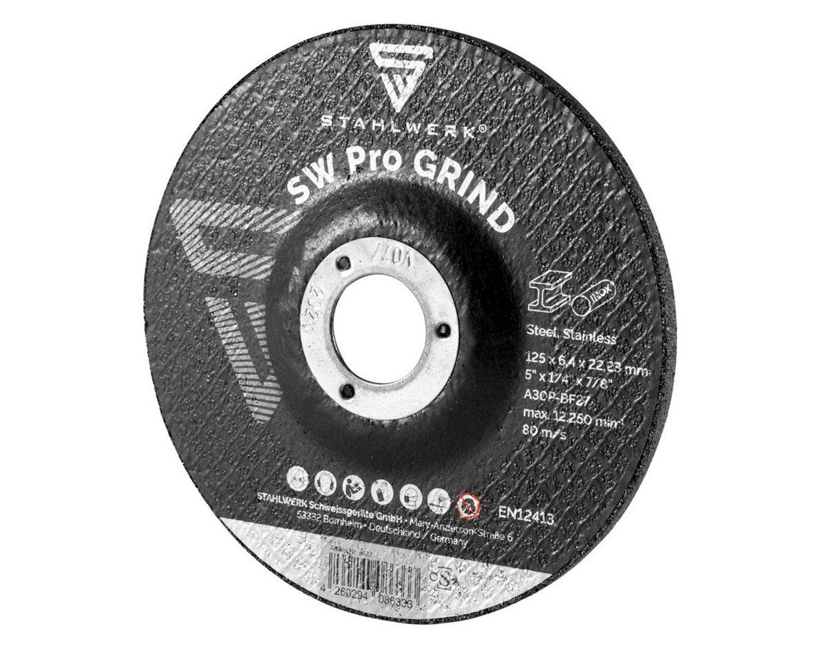 Thumbnail - STAHLWERK Schleifscheibe SW Pro Grind Schruppscheibe Schleifscheibe Ø125 mm