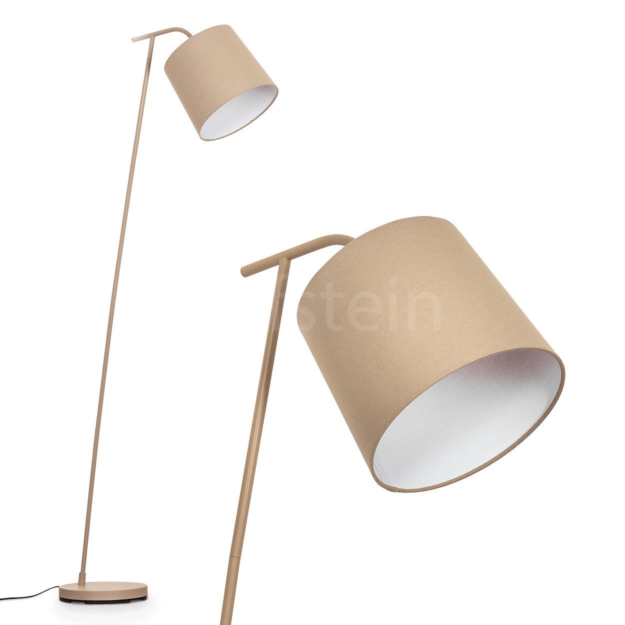 hofstein Stehlampe Stehlampe aus Metall/Stoff in Beige/Weiß, ohne Leuchtmit günstig online kaufen
