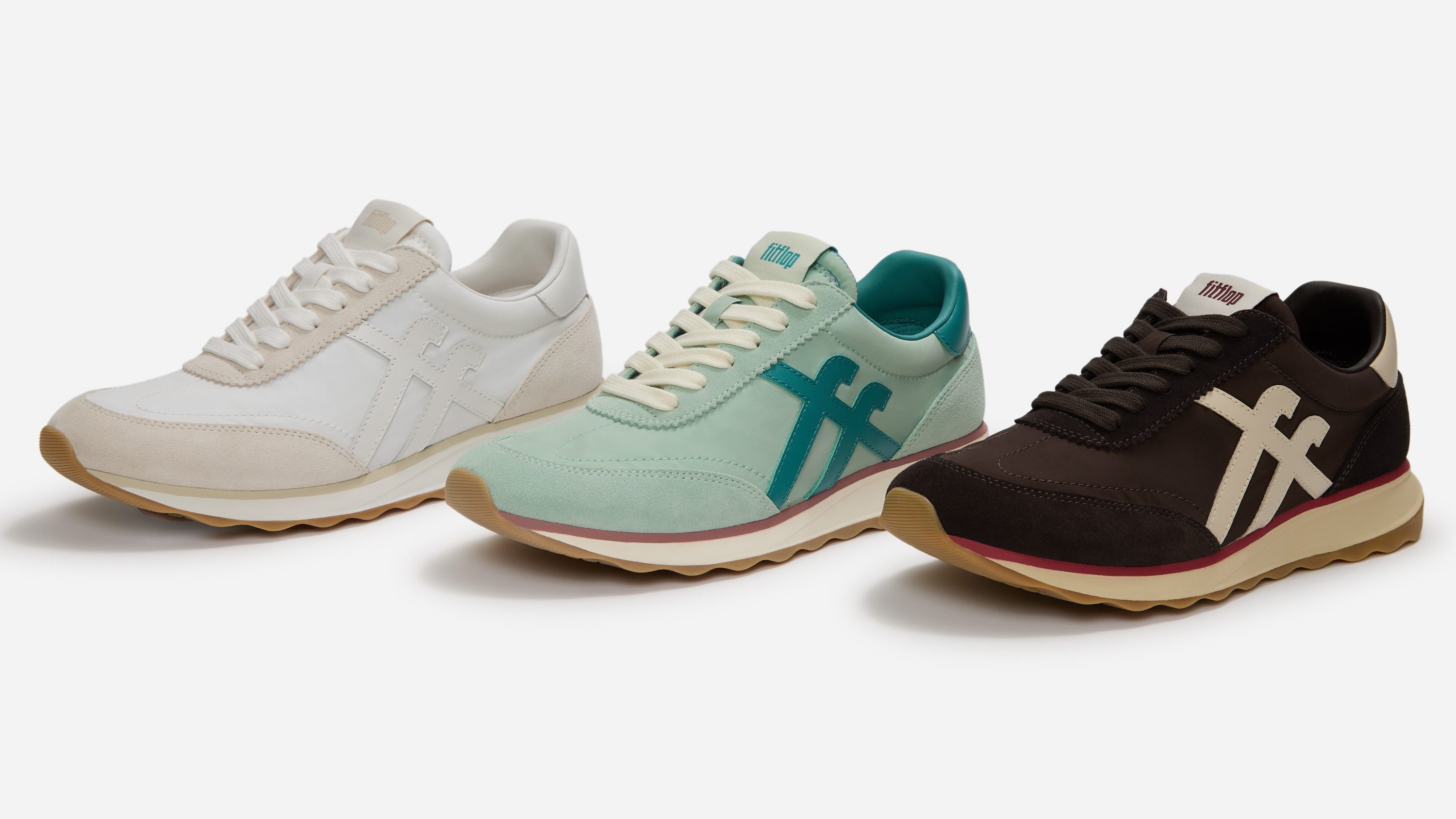Fitflop RETRO-Q FF FABRIC/SUEDE SNEAKERS Keilsneaker Schnürschuh, Freizeitschuh, Halbschuh mit Kontrastbesatz