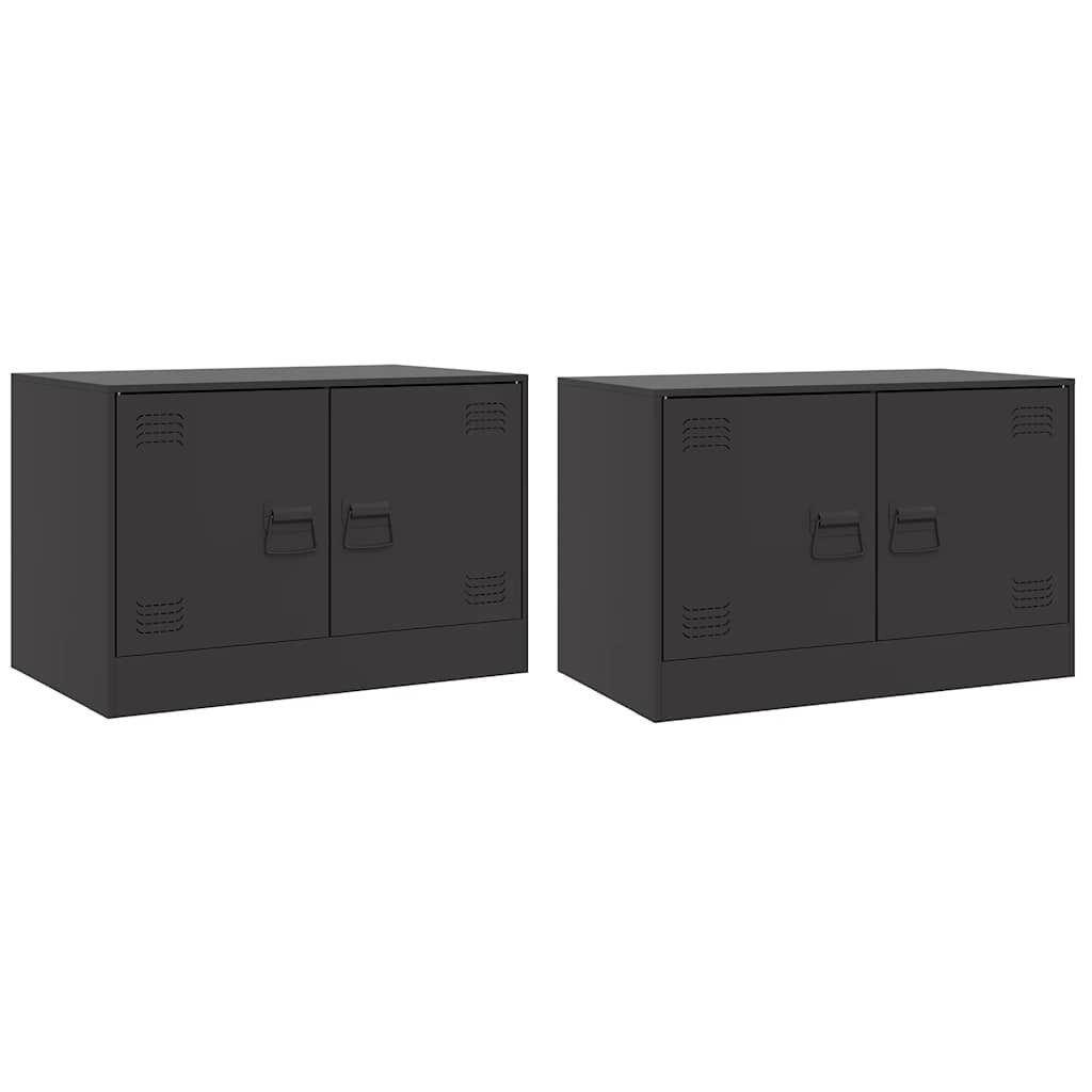 vidaXL TV-Schrank TV-Schränke 2 Stk. Schwarz günstig online kaufen