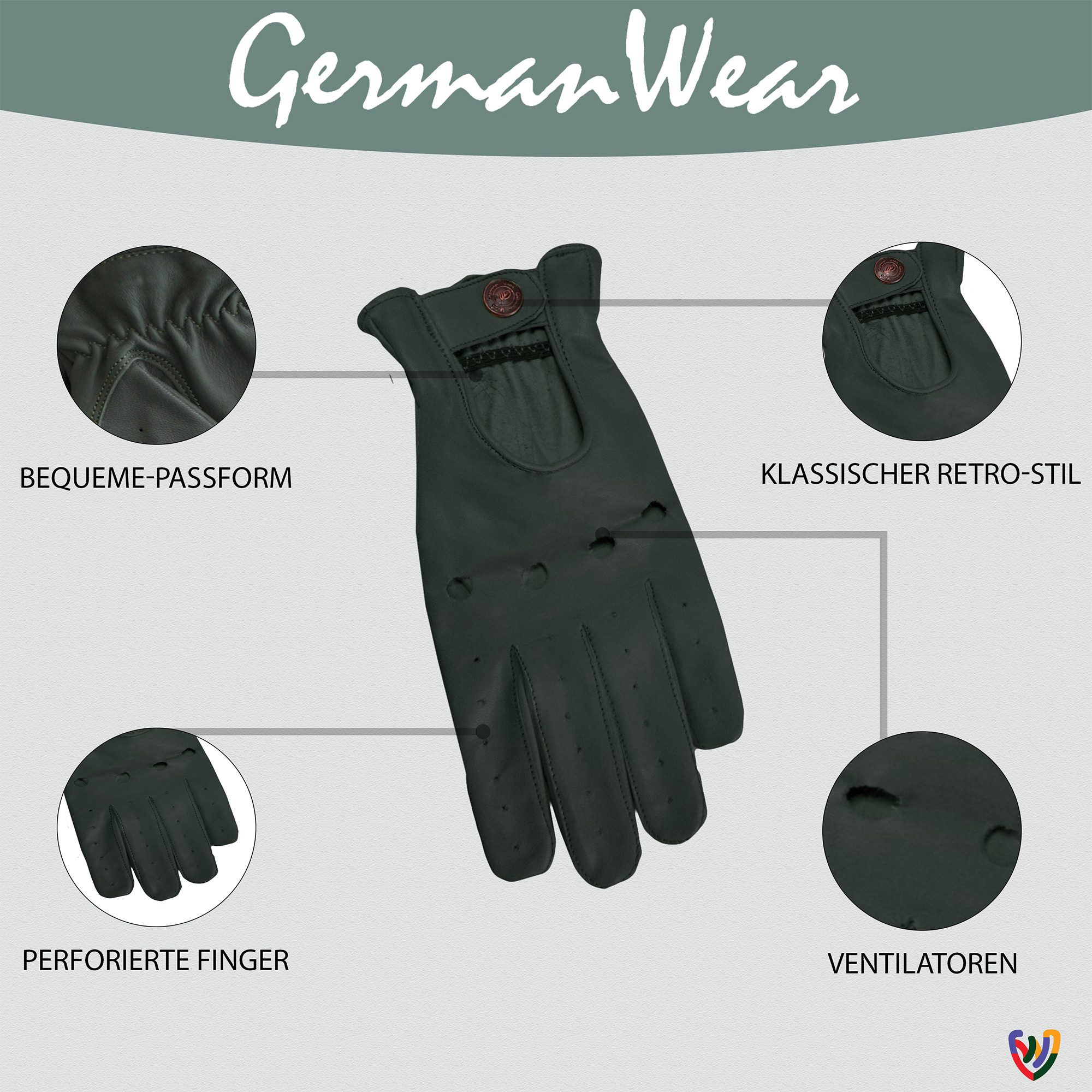 German Wear Lederhandschuhe Driving-GL1 Driving Autofahrer Lederhandschuhe günstig online kaufen