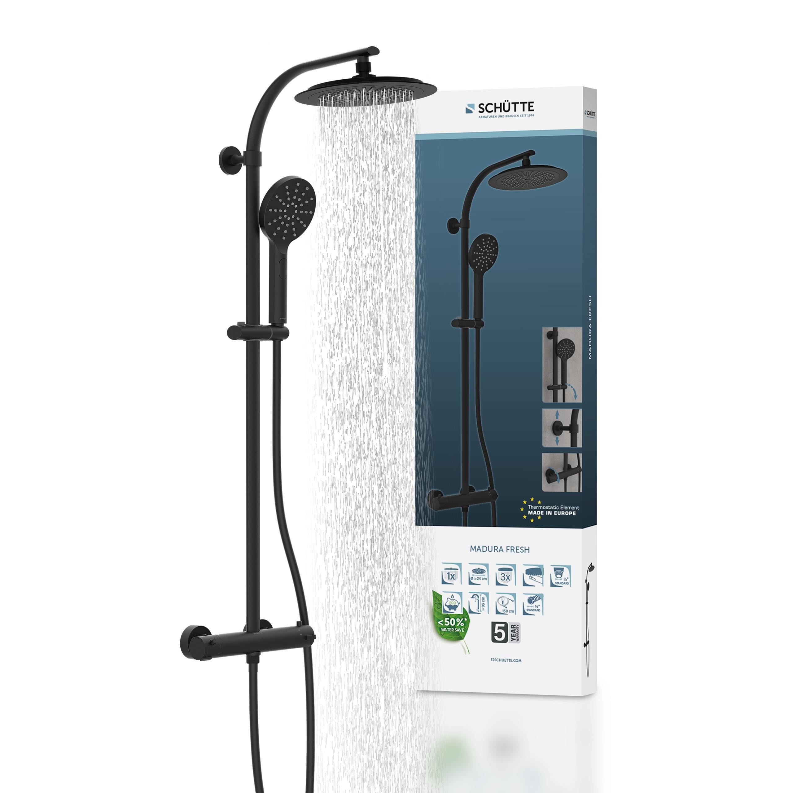 Schütte Duschsäule MADURA FRESH, Höhe 101 cm, inkl. Wasserspardichtung, Sicherheitssperre, Antikalk, höhenverstellb.
