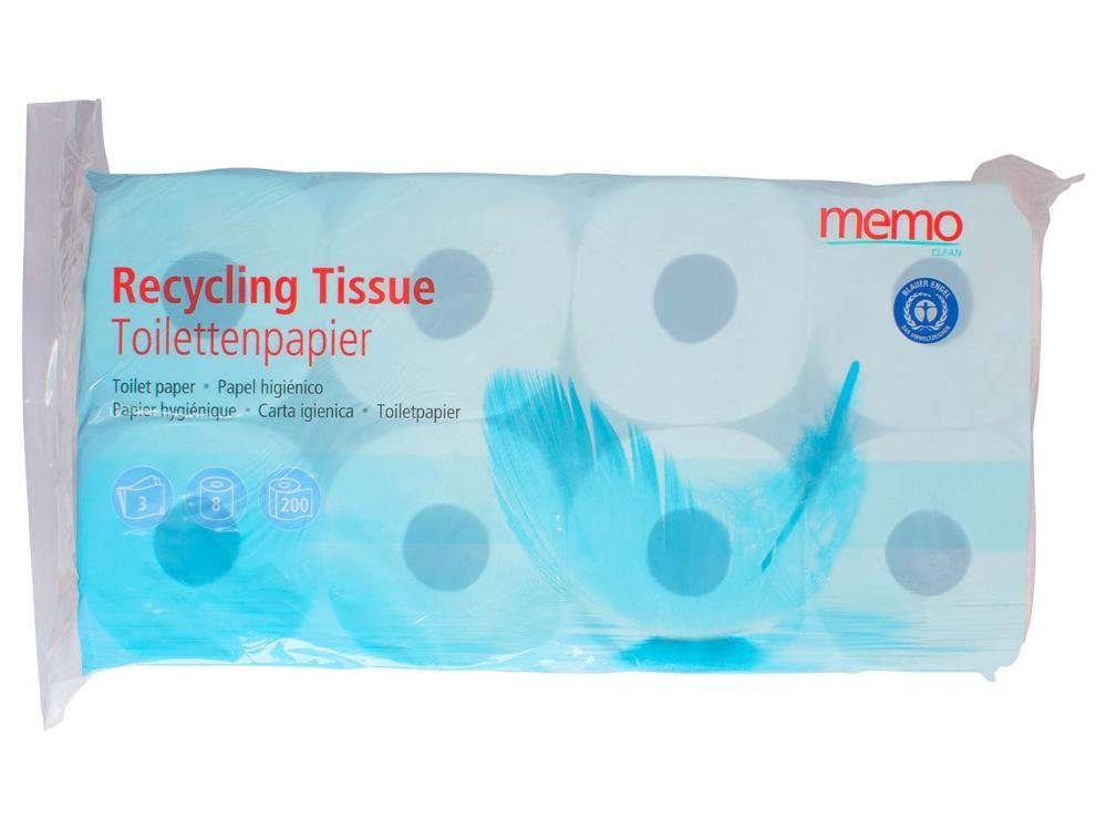 memo Toilettenpapier memo Toilettenpapier 'Recycling Tissue' 3-lagig (8-St)