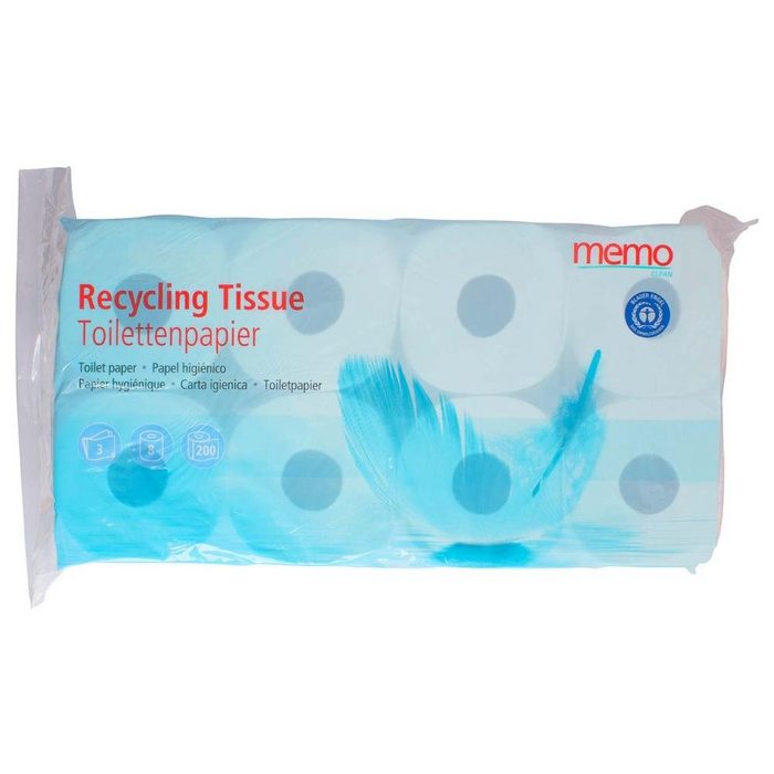 memo Toilettenpapier memo Toilettenpapier 'Recycling Tissue' 3-lagig (8-St)