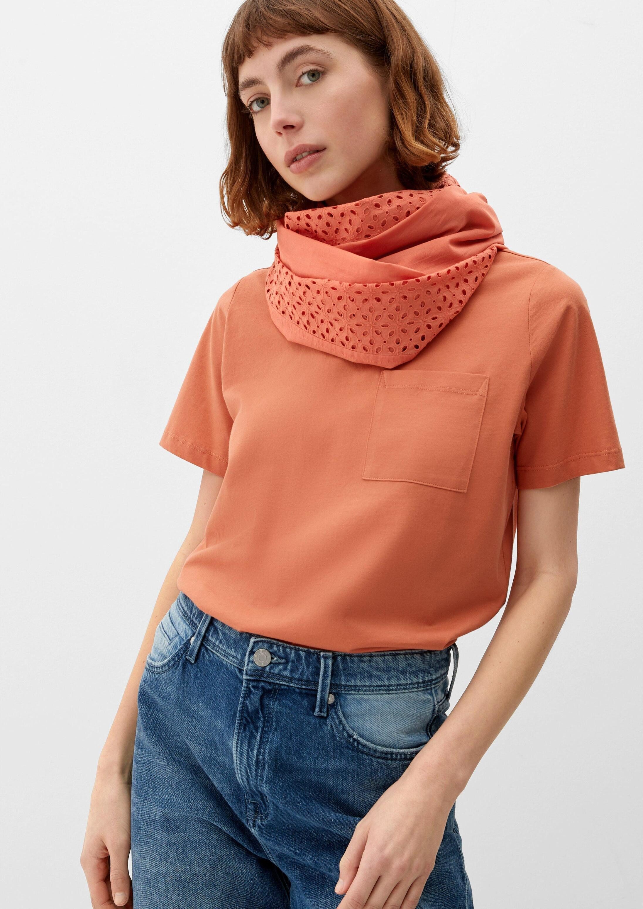 s.Oliver Loop Snood, Loop-Schal mit Lochstickerei