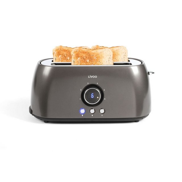 LIVOO Toaster LIVOO Toaster Digitalanzeige Countdown 2-Schlitz-Toaster 1400 Watt