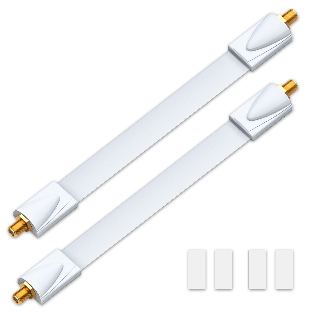 deleyCON deleyCON 2x Fensterdurchführungen SAT Kabel 17cm flexibel / 26cm SAT-Kabel