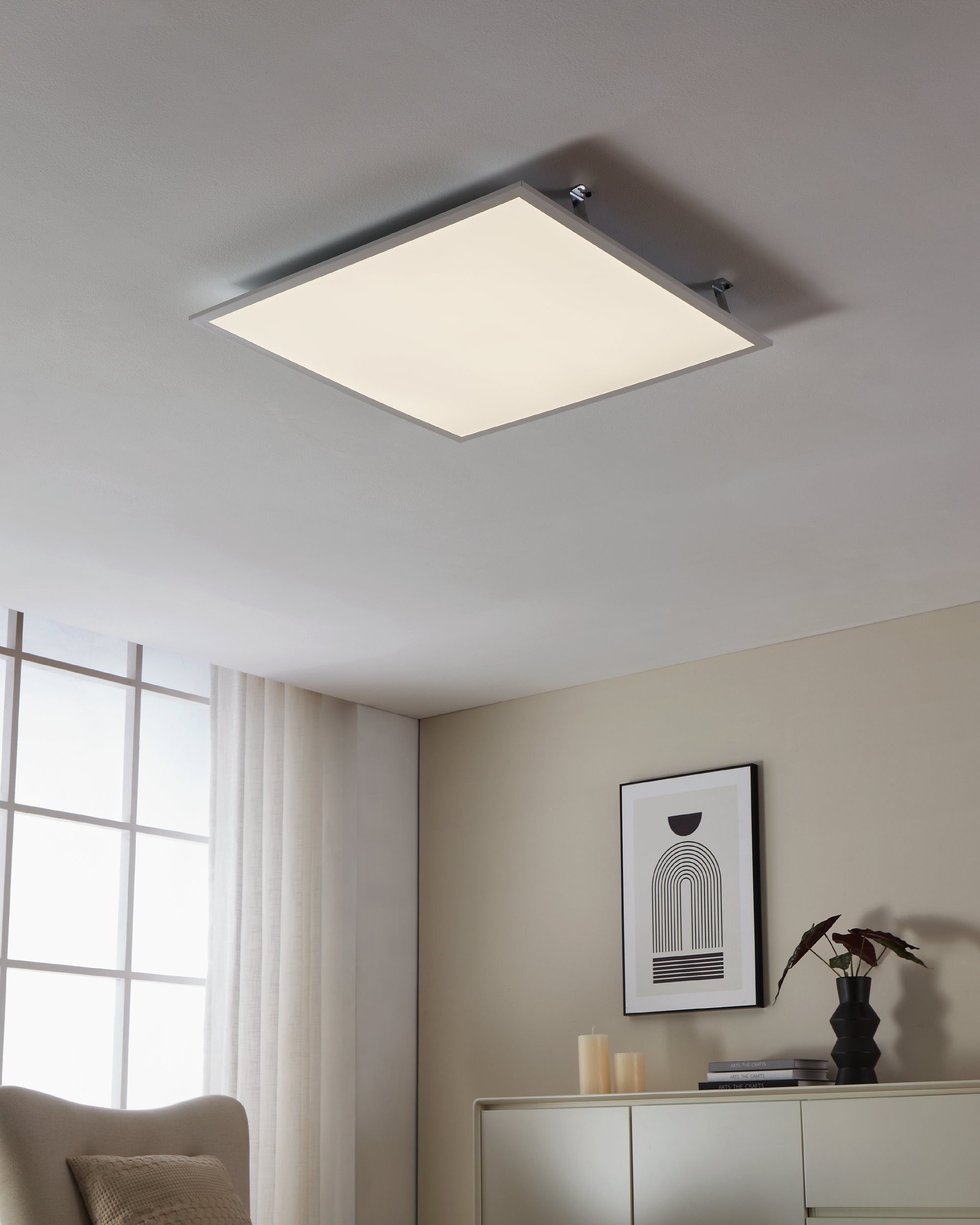 EGLO LED Panel Rabassa, Leuchtmittel inklusive, für Einbau in Rasterdecken, Deckenleuchte, Bürolampe, 62 cm