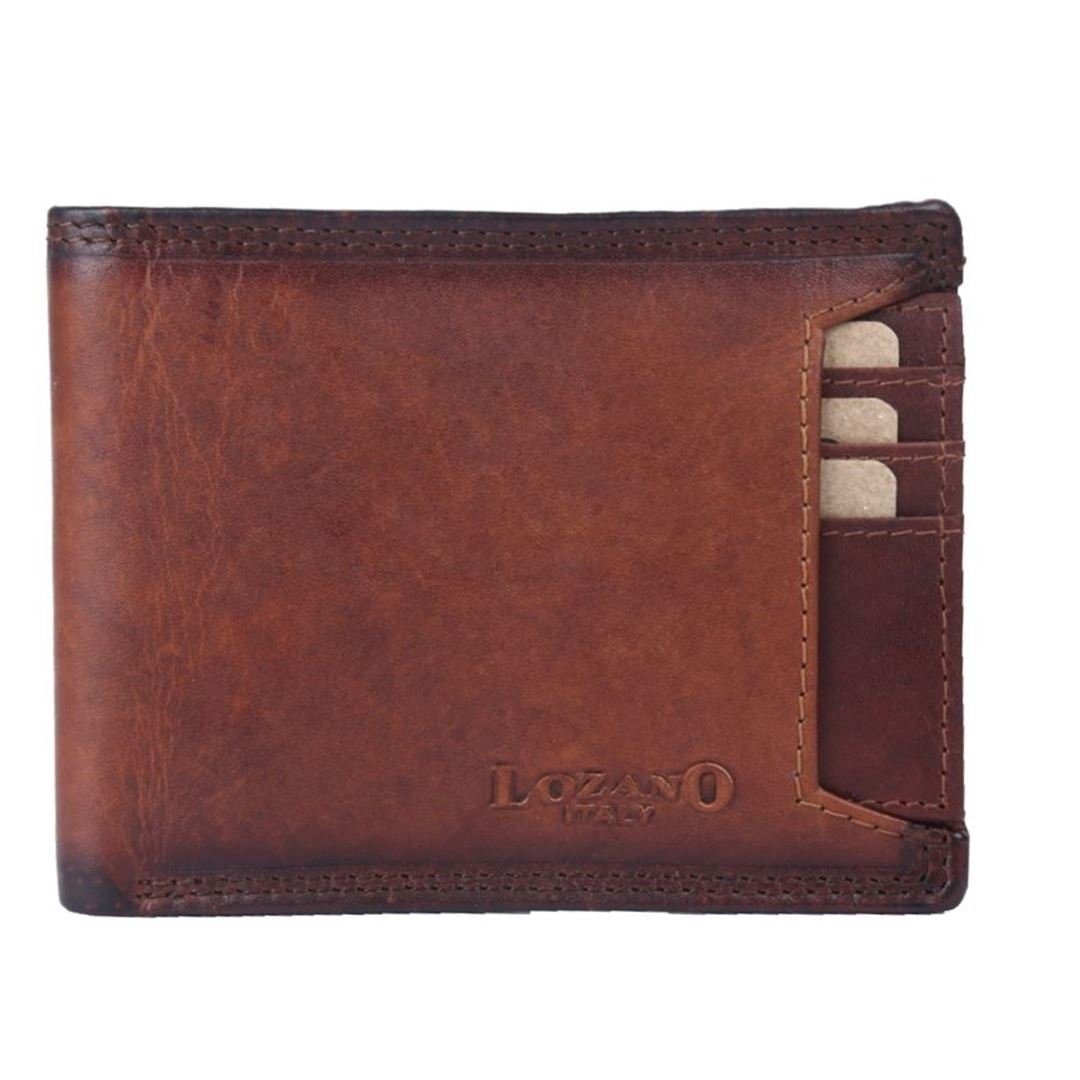 Portemonnaie, SHG Büffelleder RFID Münzfach Geldbörse mit Börse Brieftasche Lederbörse Schutz Leder Herren Männerbörse