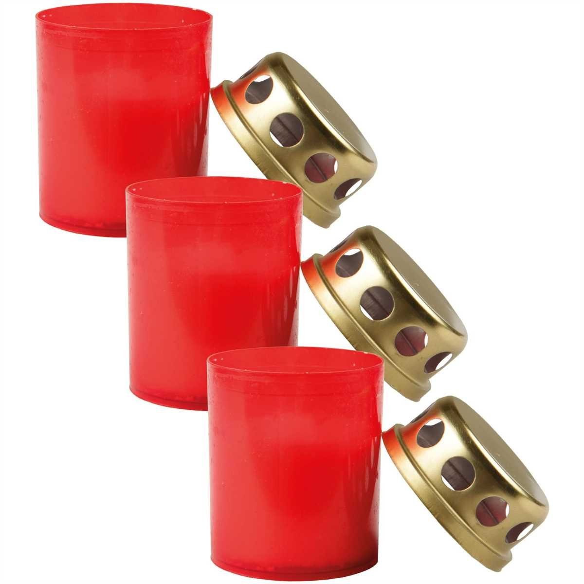 HS Candle Grabkerze (3-tlg), Grabkerze Grablicht Grableuchte mit goldenem D günstig online kaufen