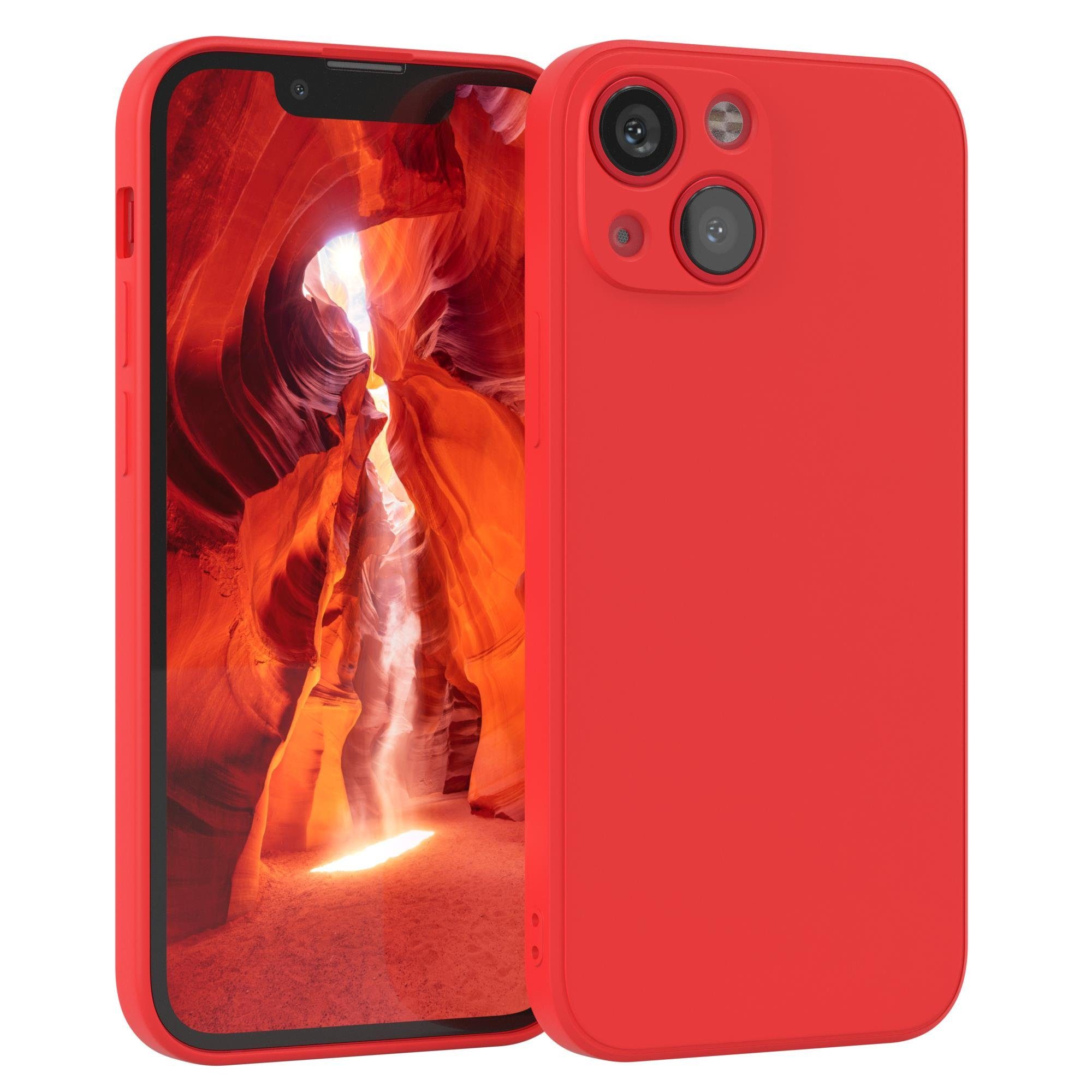 EAZY CASE Handyhülle TPU Hülle für Apple iPhone 13 Mini 5,4 Zoll, Silikon Schutzhülle mit Kameraschutz stoßfest handycover elastisch Rot