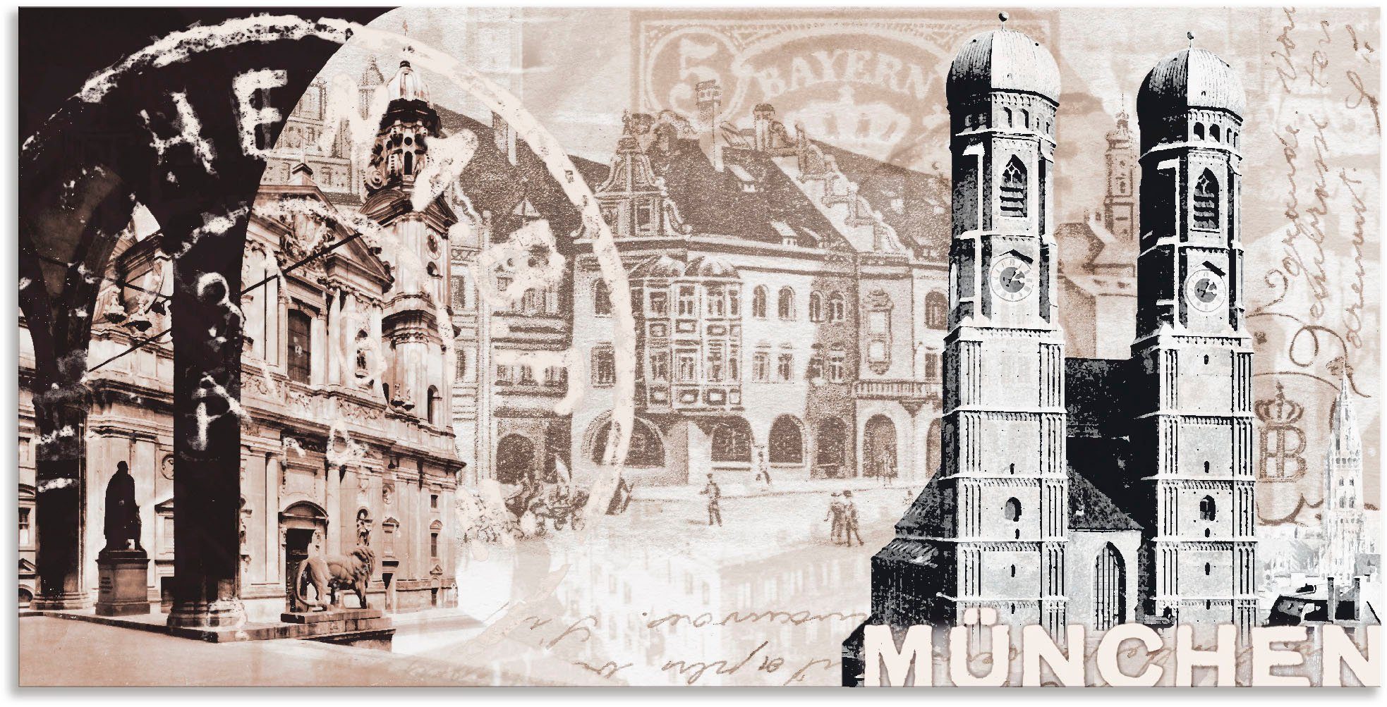 St), (1 Poster Leinwandbild, Artland als Wandbild Größen Deutschland in Wandaufkleber München, oder versch. Alubild,