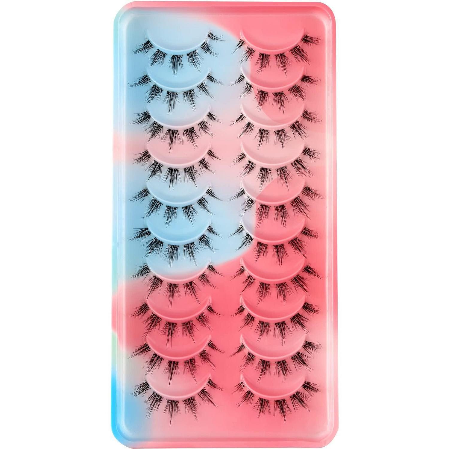 LuxusKollektion Bandwimpern Falsche Wimpern D Curl Natur-Cluster Set