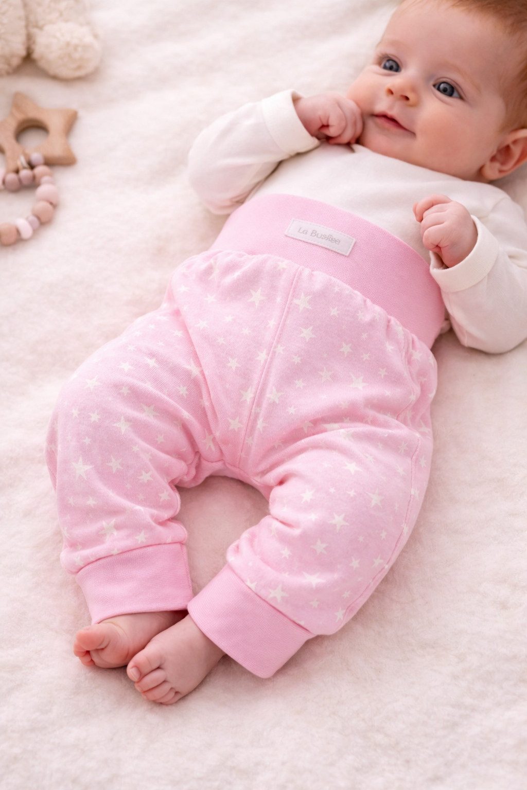 La Bortini Schlupfhose Babyhose Hose für Neugeborene in Rosa Mitwachshose Erstlingshose aus Baumwolle, 44 50 56 62 68 74 80 86 92 98 104