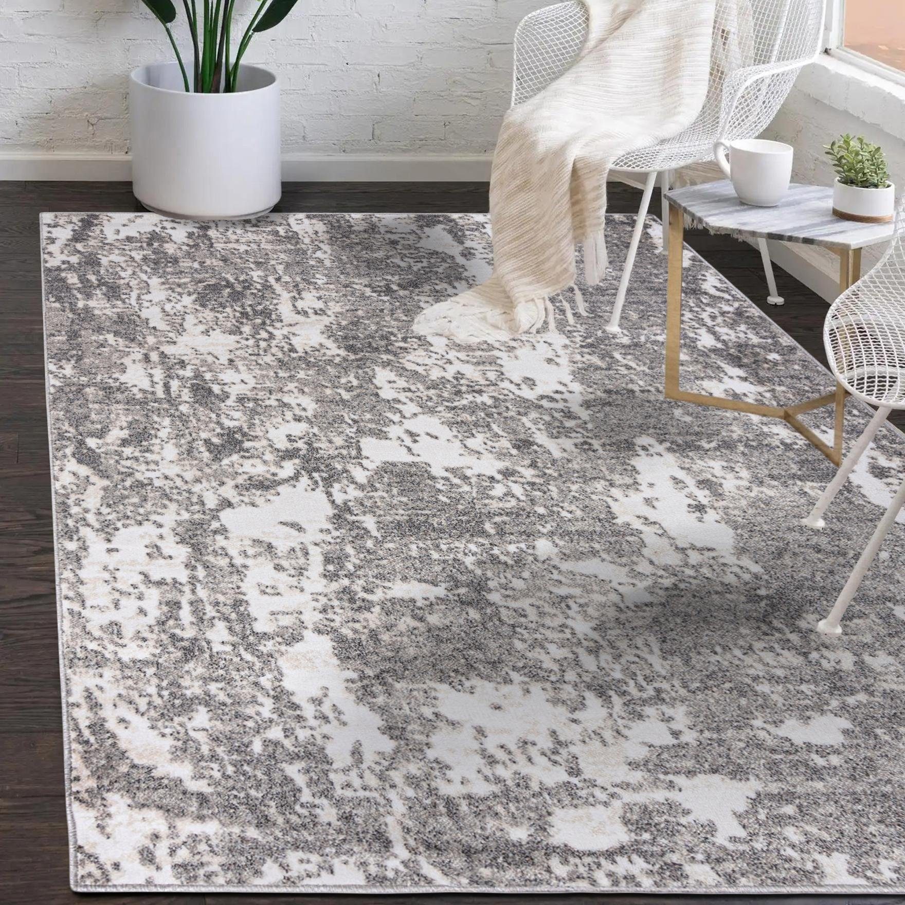 Mazovia Designteppich Modern Teppich für Wohnzimmer Abstrakt Muster, Creme, 80 x 150 cm, Abstrakt, Modern, Höhe 10 mm, Kurzflor