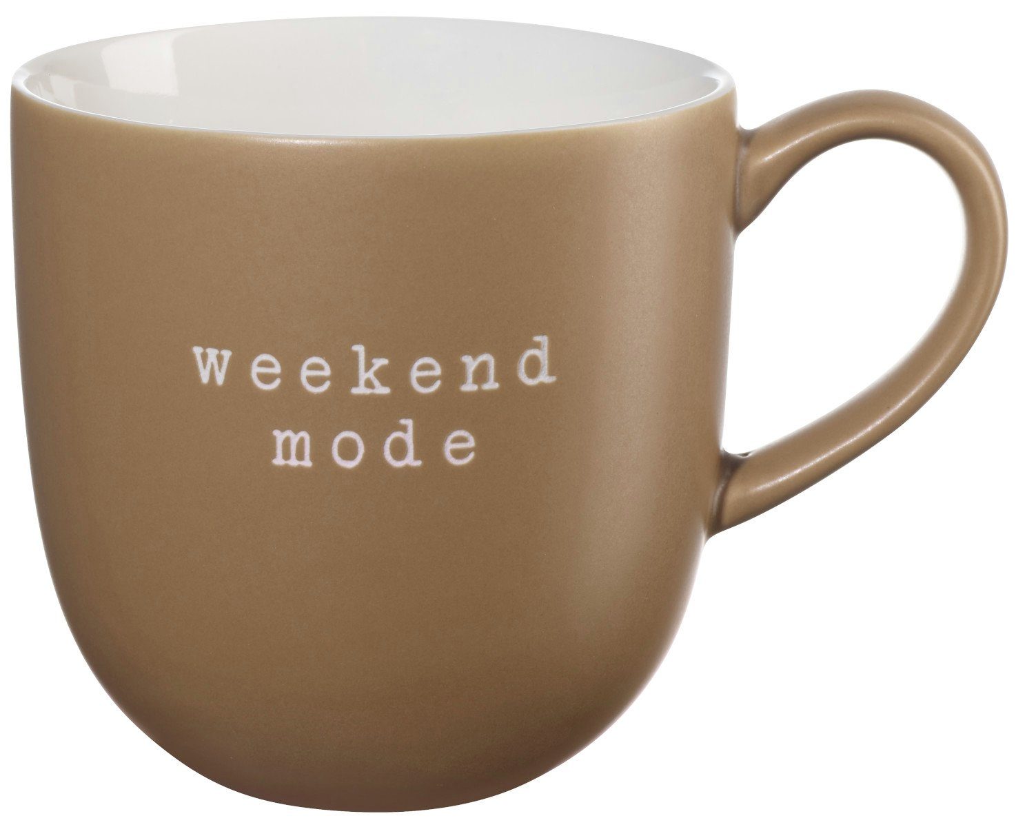 ASA SELECTION Becher hey! Henkelbecher weekend mode braun 0,35l, New Bone China