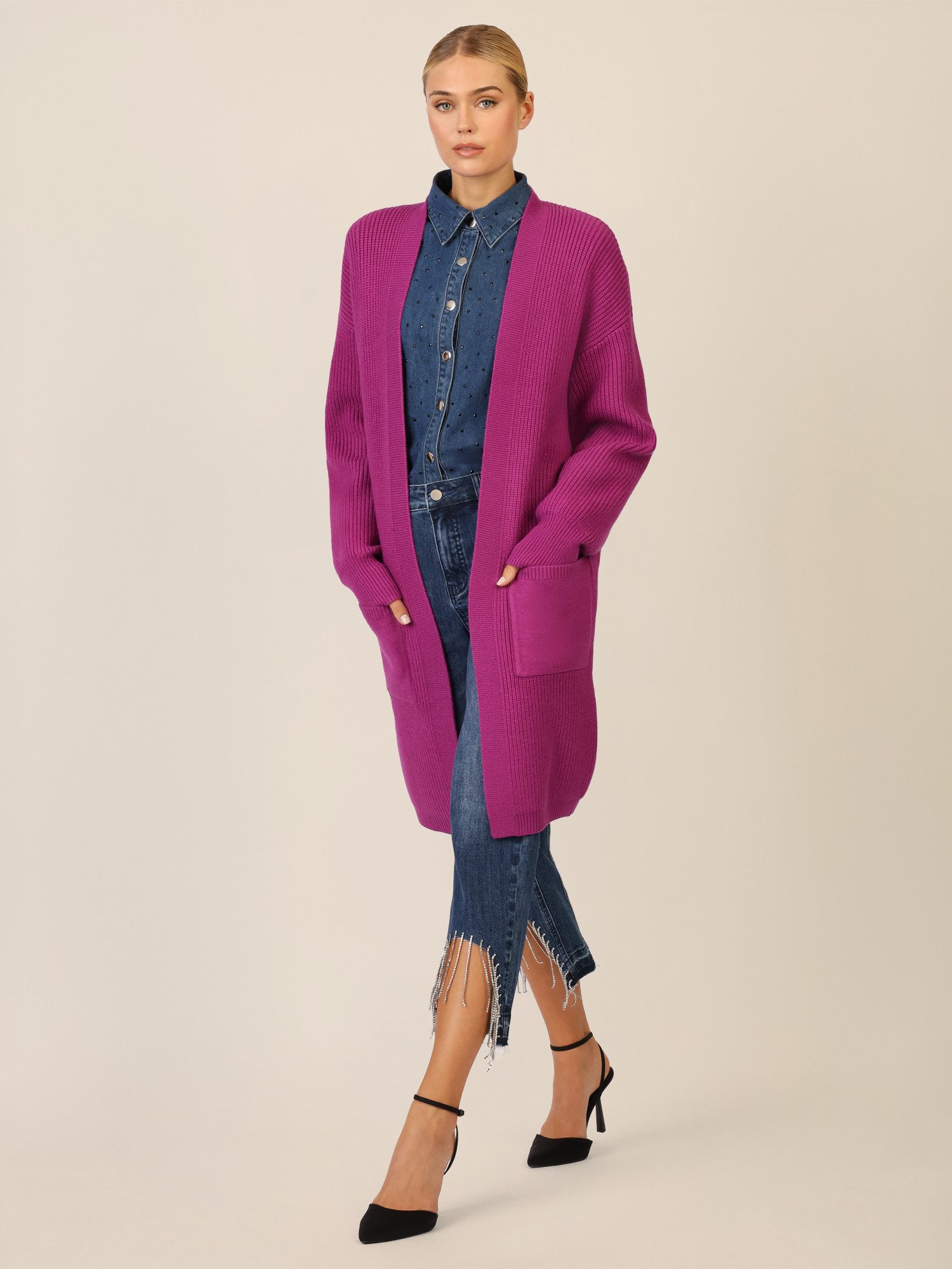 Apart Strickjacke mit aufgesetzten Taschen günstig online kaufen