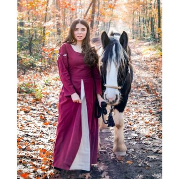 Leonardo Carbone Ritter-Kostüm Mittelalterliches Kleid Rot/Natur "Larina" XL