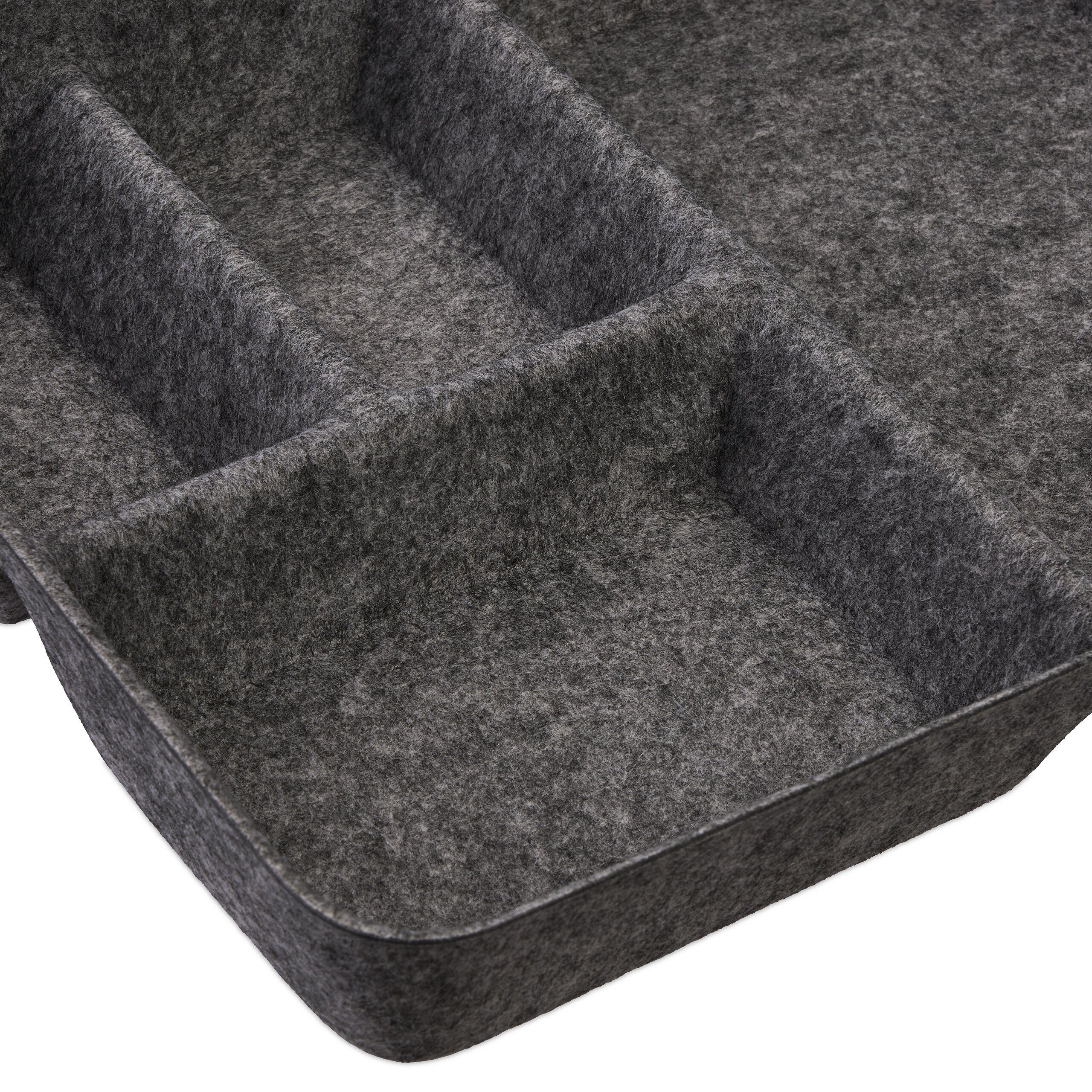 relaxdays Schubladeneinsatz Schubladen Organizer Filz, Dunkelgrau