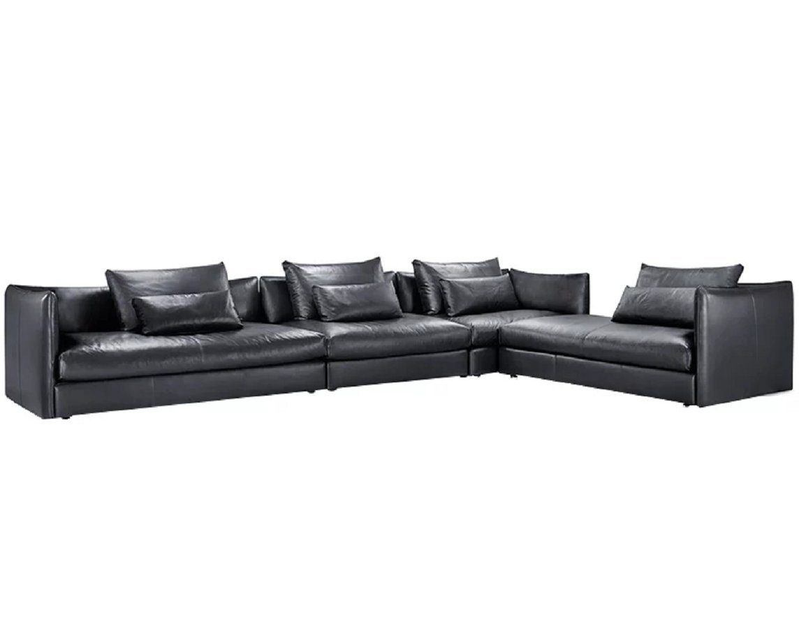 Polster Möbel Wohnzimmer Italienische Ecksofa, Leder Ecksofa Stil JVmoebel Sofa