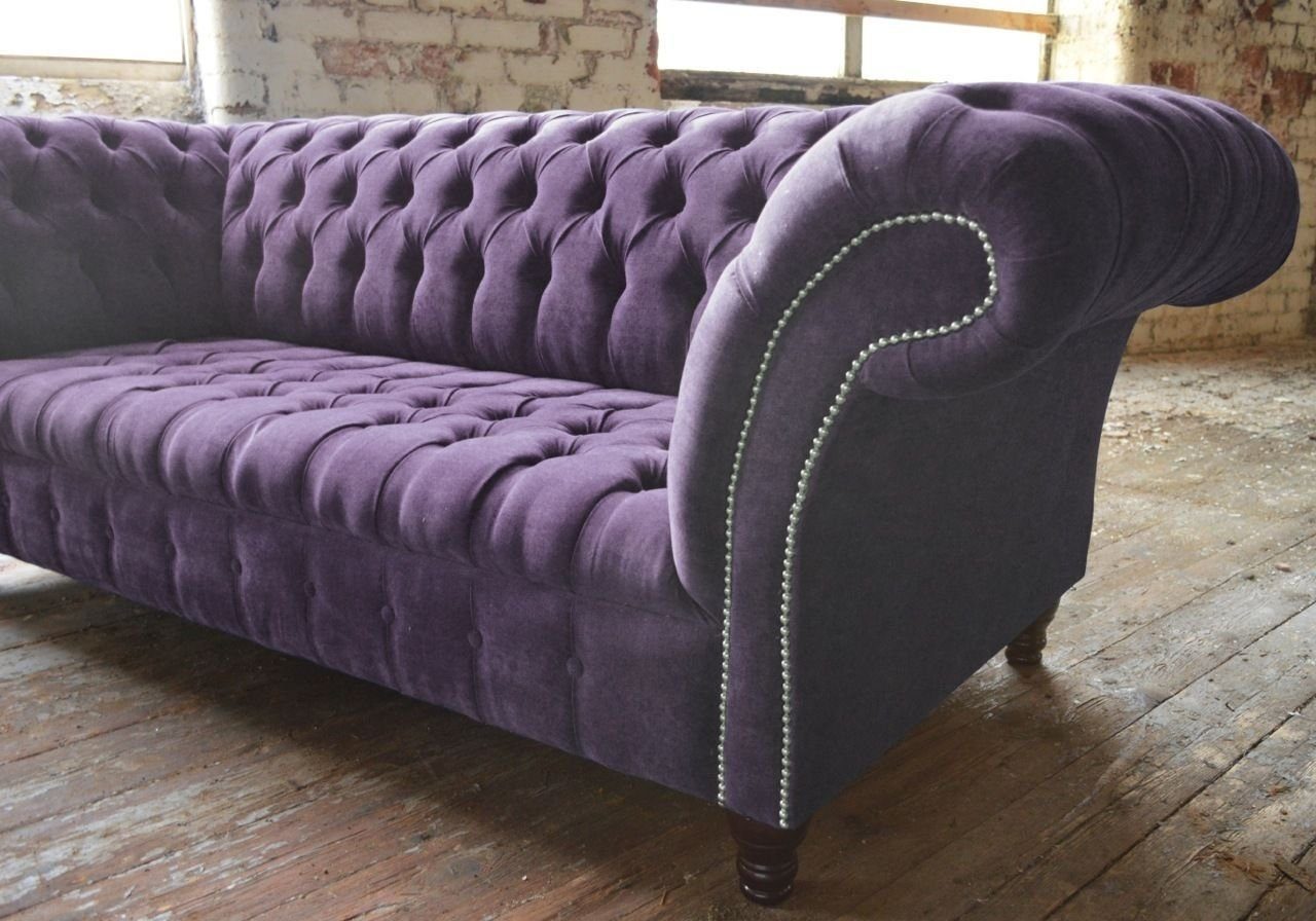 Chesterfield Chesterfield-Sofa, Couch Luxus Leder Polster Sofa JVmoebel Design Garnitur Sitz