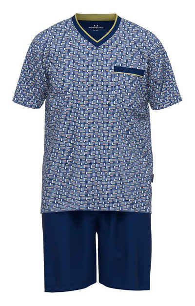 GÖTZBURG 451605 Herren Schlafanzug Pure Cotton Shorts/Kurzarm T-Shirt Dunkelblau 