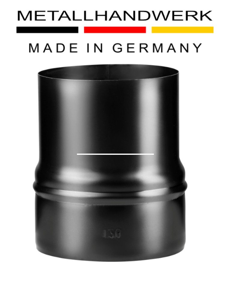 LANZZAS Ofenrohr-Bogen 33° – Ø 180 Mm, Schwarz, Aus Stahl (2 Mm Wandstärke)