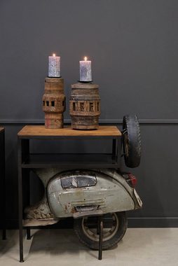 Trademark Standkerzenhalter Kerzenhalter aus Radnaben alter Holzräder