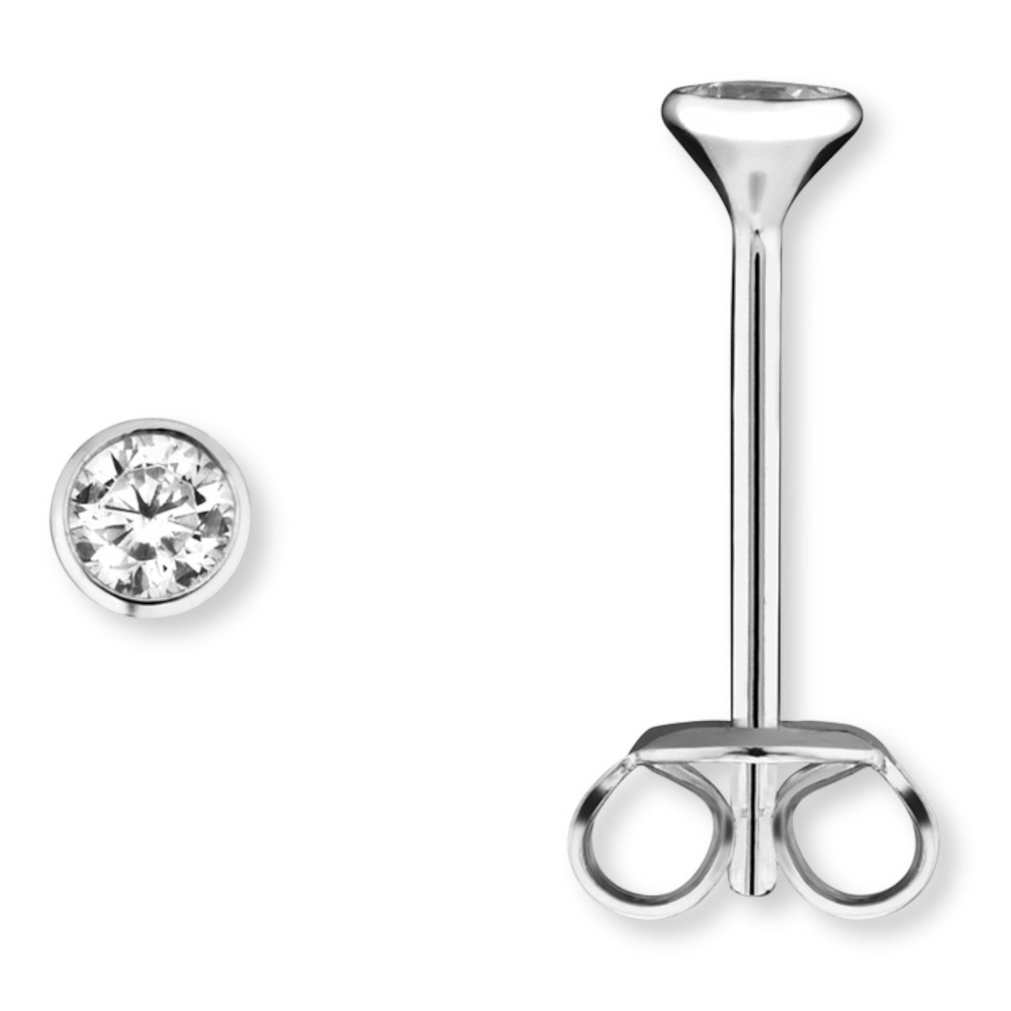 Paar Ohrhänger Zirkonia Zarge Ohrringe Ohrstecker aus 925 Silber