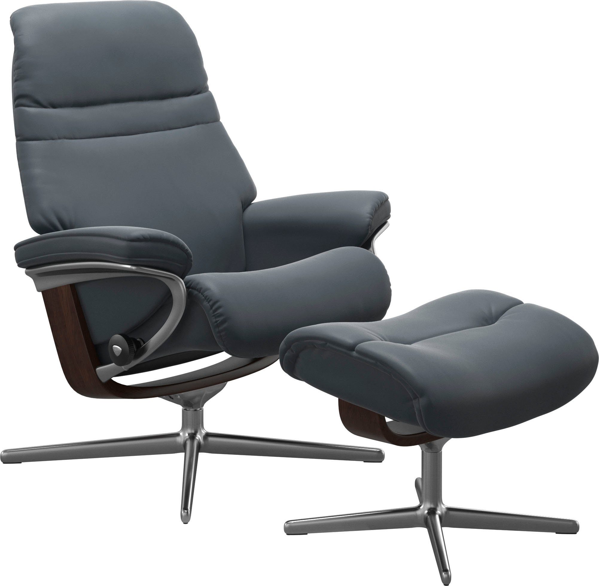 Stressless® Fußhocker Sunrise, mit Cross Base, Größe S, M & L, Holzakzent Braun