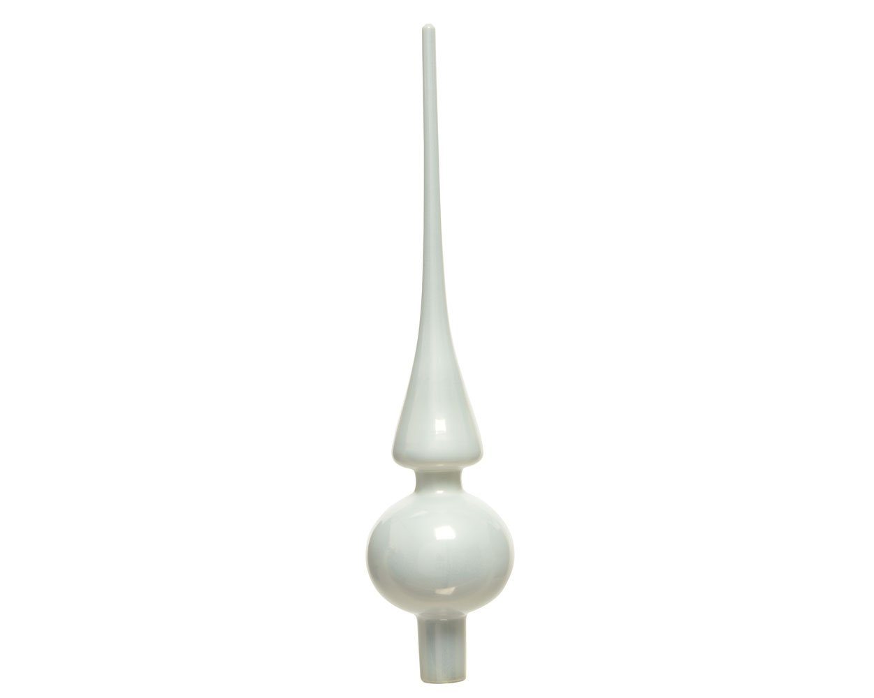 Kaemingk Christbaumspitze, Christbaumspitze Glas 26cm winterweiss glänzend