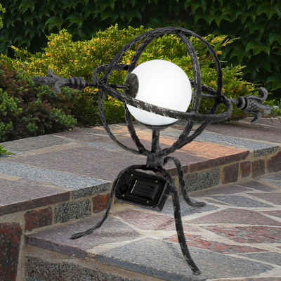 EGLO Gartenleuchte, LED-Leuchtmittel fest verbaut, LED Solarleuchte Solarlampe Außenleuchte Licht Stahl schwarz silber